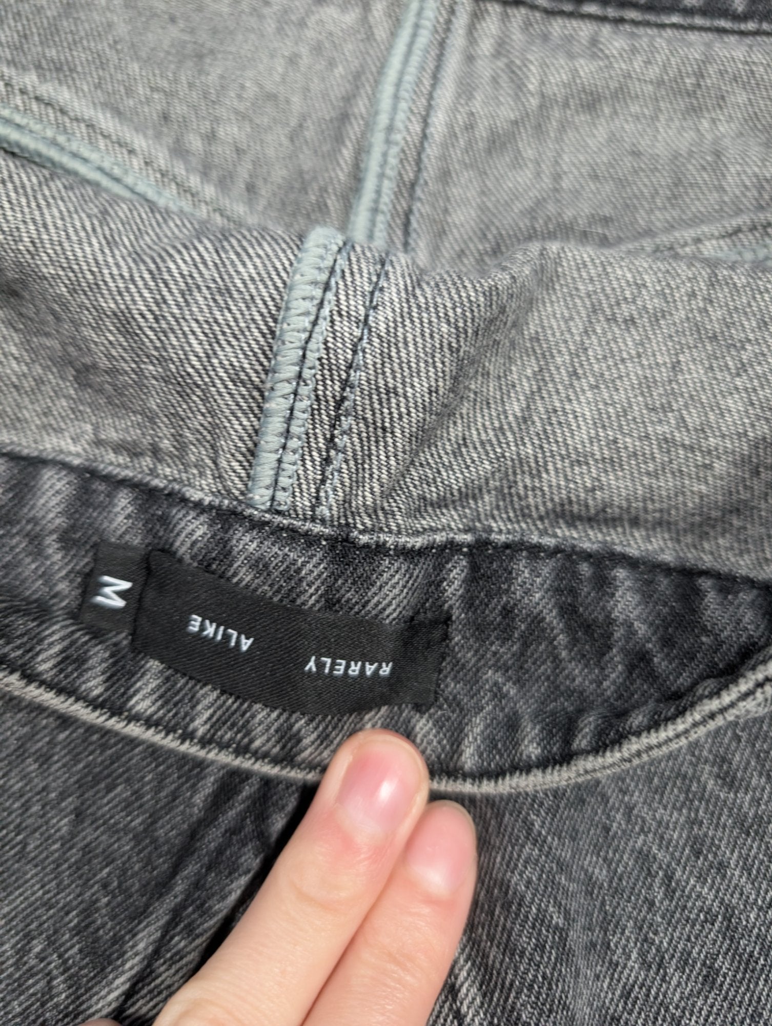 Rarely Alike Grey Wide Leg Baggy Jeans Size M Acid Wash Denim