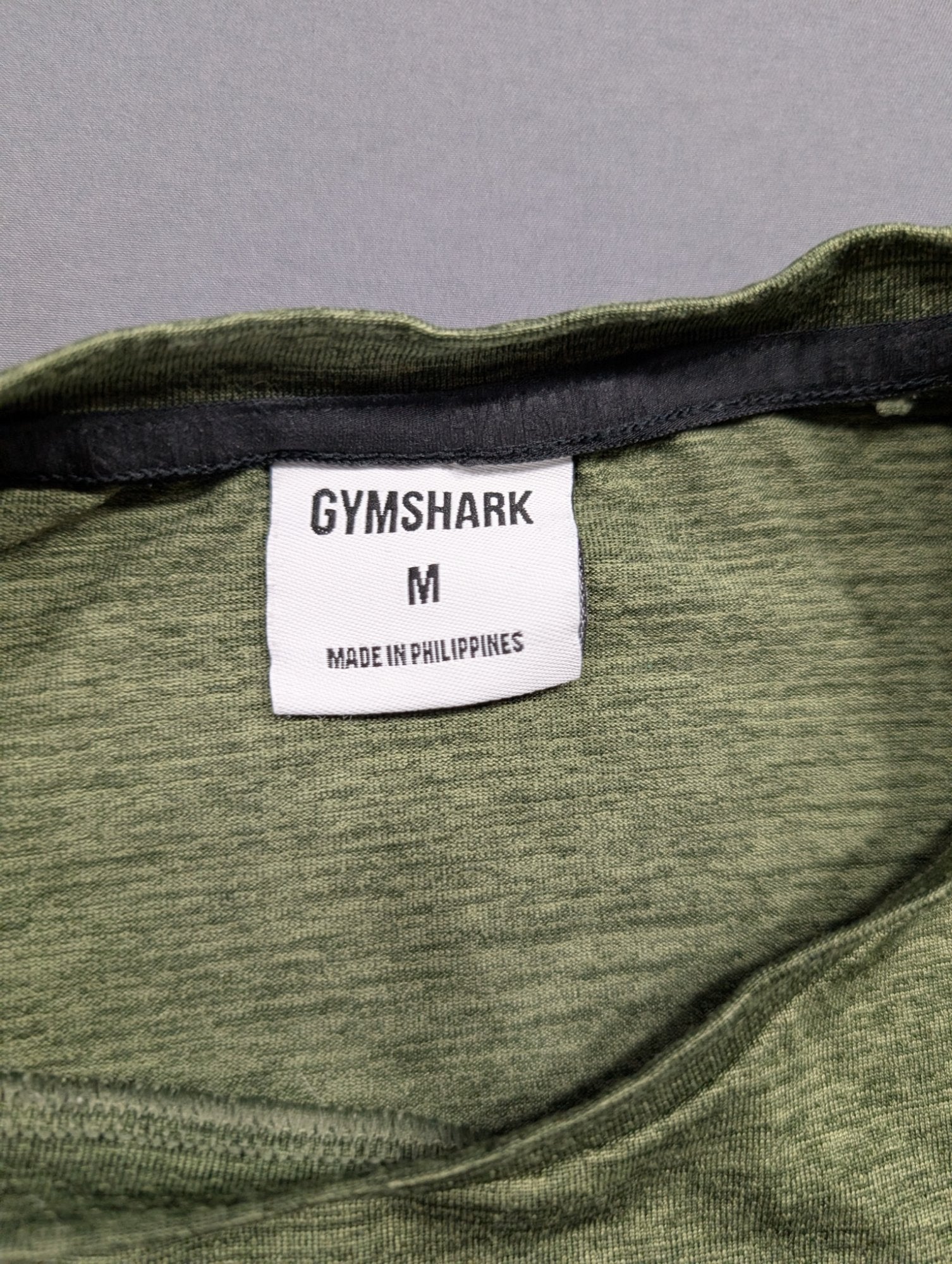 Gymshark Men's Athletic T-Shirt Medium Olive Green Heather Tee