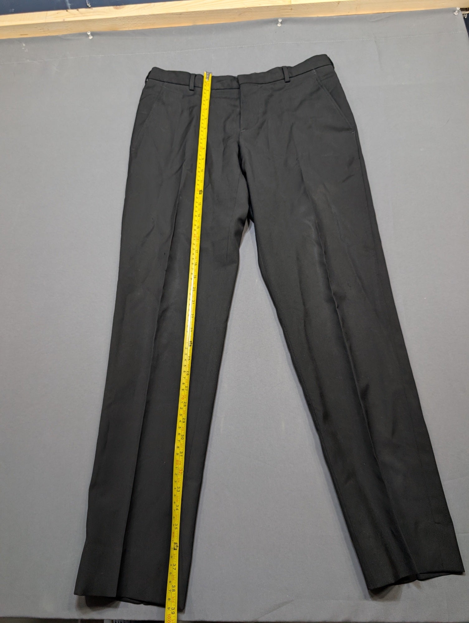 Gucci Uniform Dress Trousers Black Flat Front Slim Pants Size 46 for staff only not for sale