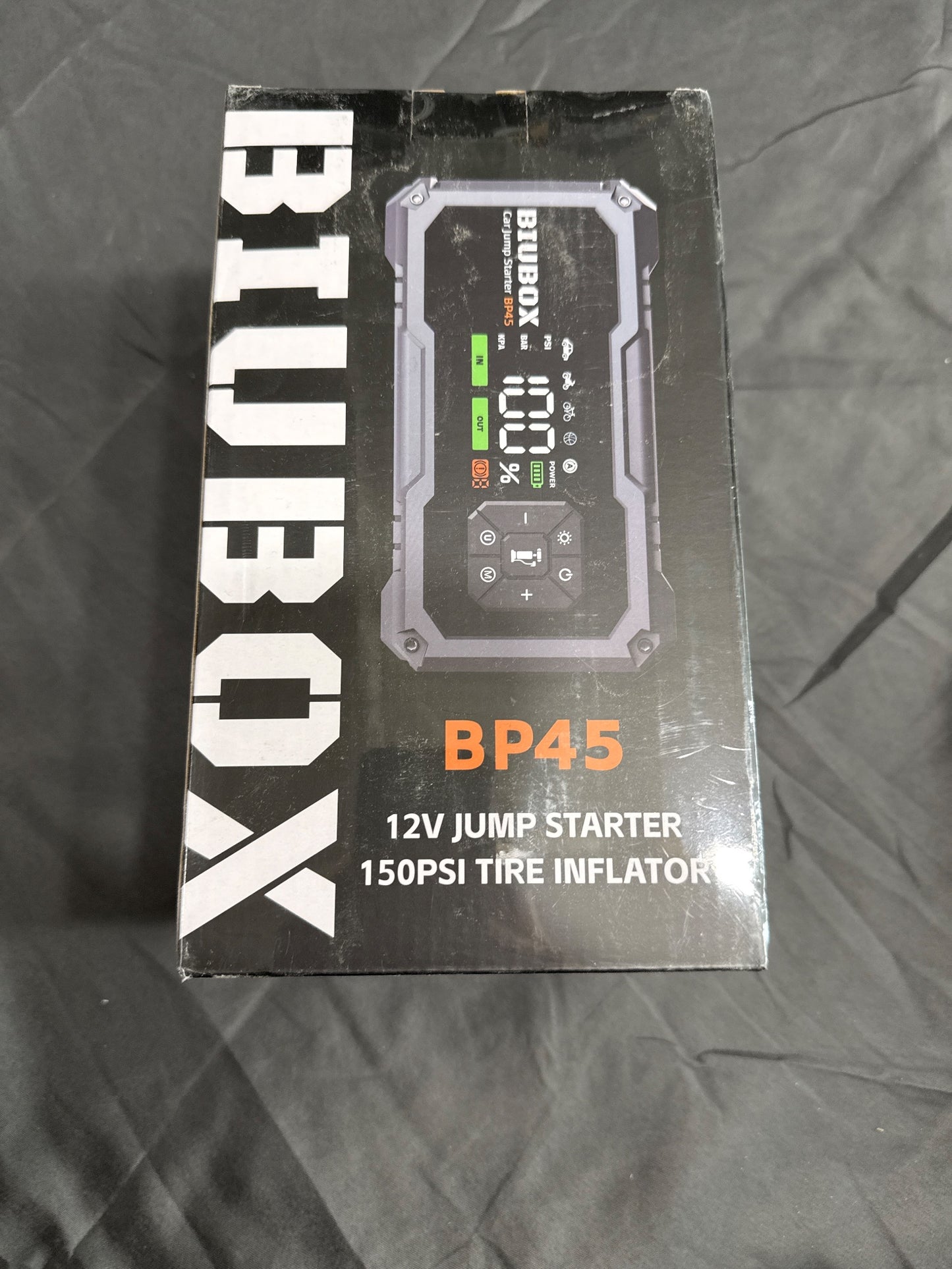 BIUBOX BP45 12V Jump Starter 150PSI Tire Inflator Power Bank