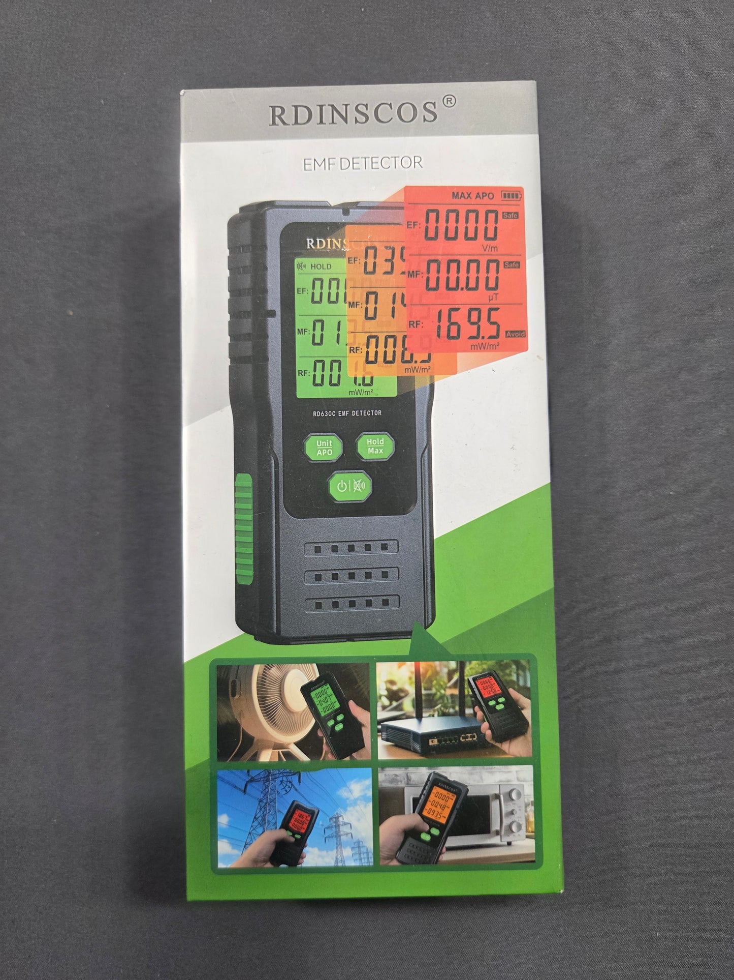 RDINSCOS RD630C EMF Detector 3-in-1 Electric Magnetic RF Field Meter
