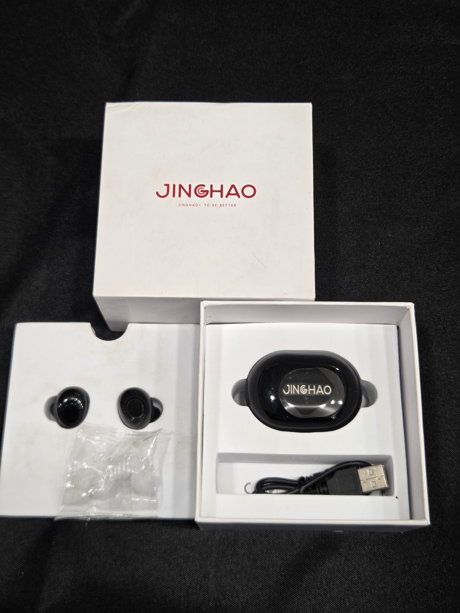 Jinghao TWS Wireless Earbuds Bluetooth with Charging Case & USB Cable