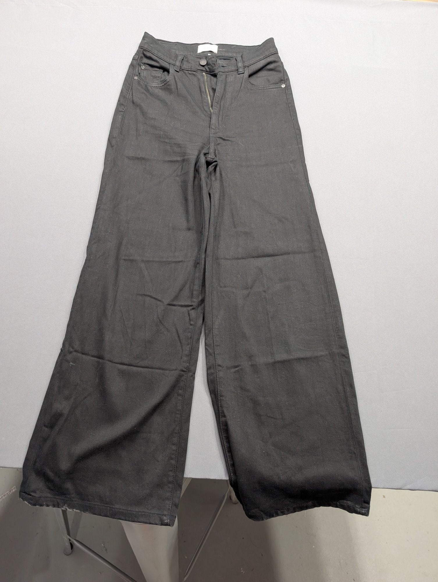 DL1961 Wide Leg Jeans Black Size 25 High Rise Women's Denim