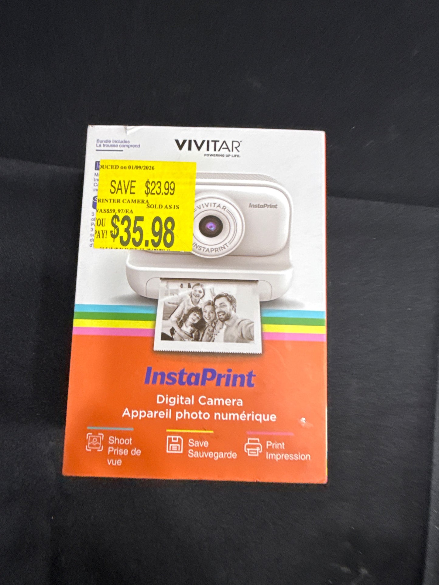 Vivitar InstaPrint Digital Camera w/ Built-In Instant Printer White