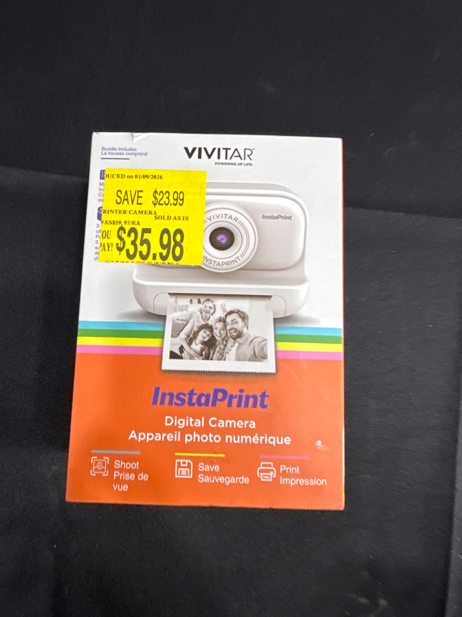 Vivitar InstaPrint Digital Camera w/ Built-In Instant Printer White