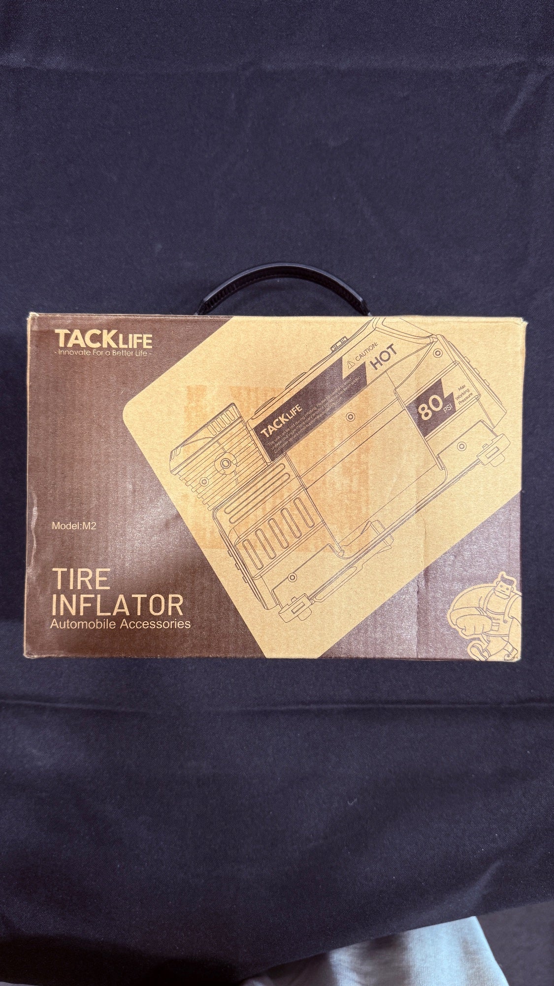 TACKLIFE M2 Tire Inflator Air Compressor 80 PSI w/ Carry Bag
