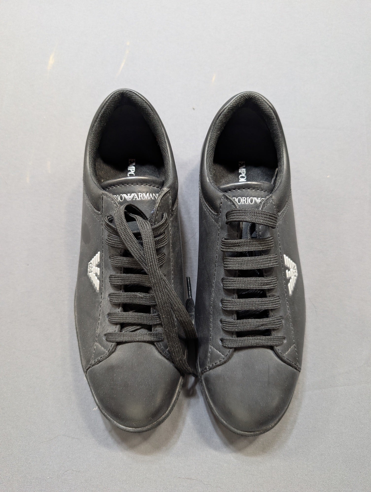 Emporio Armani Women's Black Sneakers Lace-Up Low Top EU 36 US 5.5