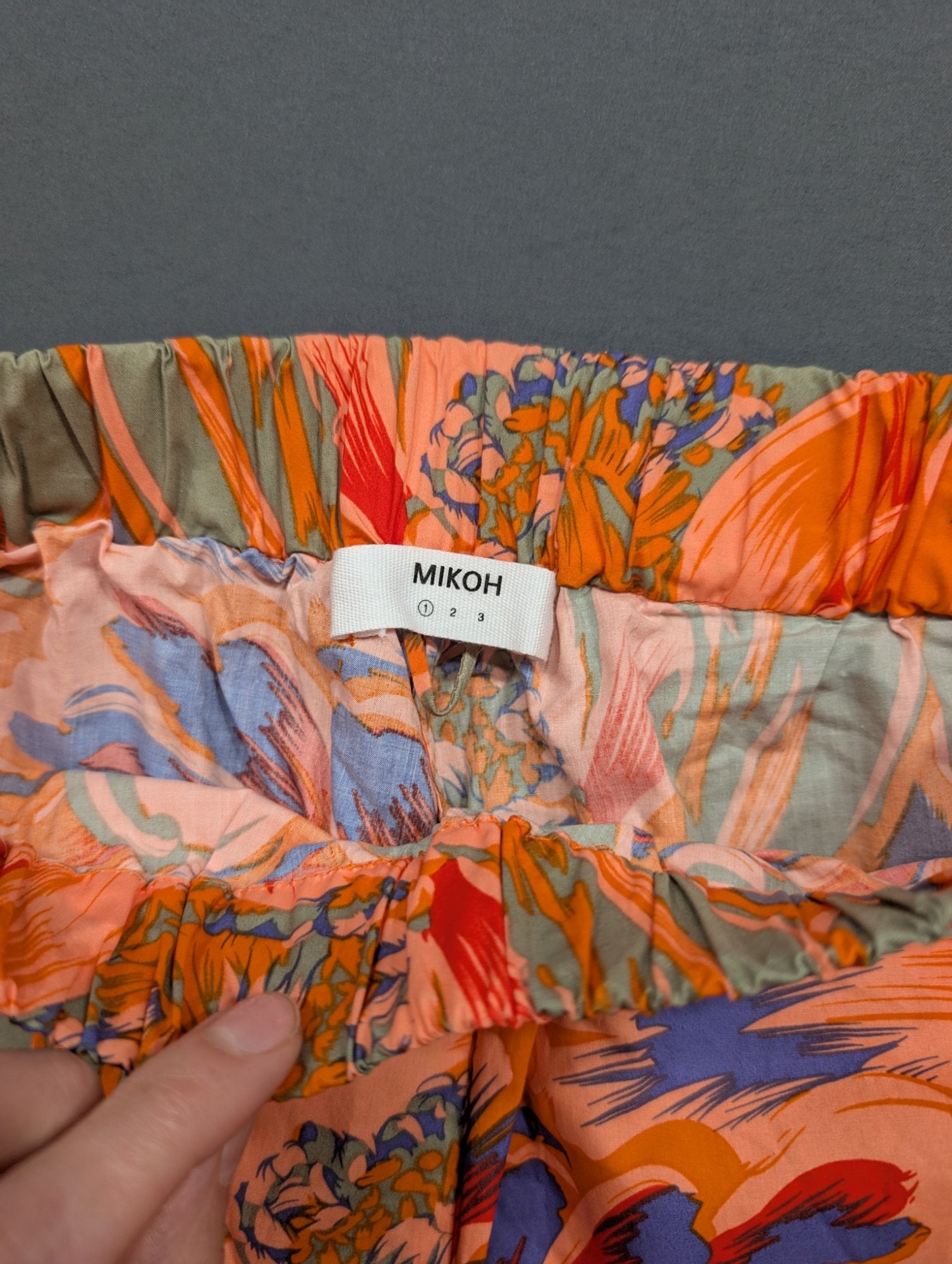 MIKOH Floral Print High-Waist Shorts Size 1 Orange Multicolor