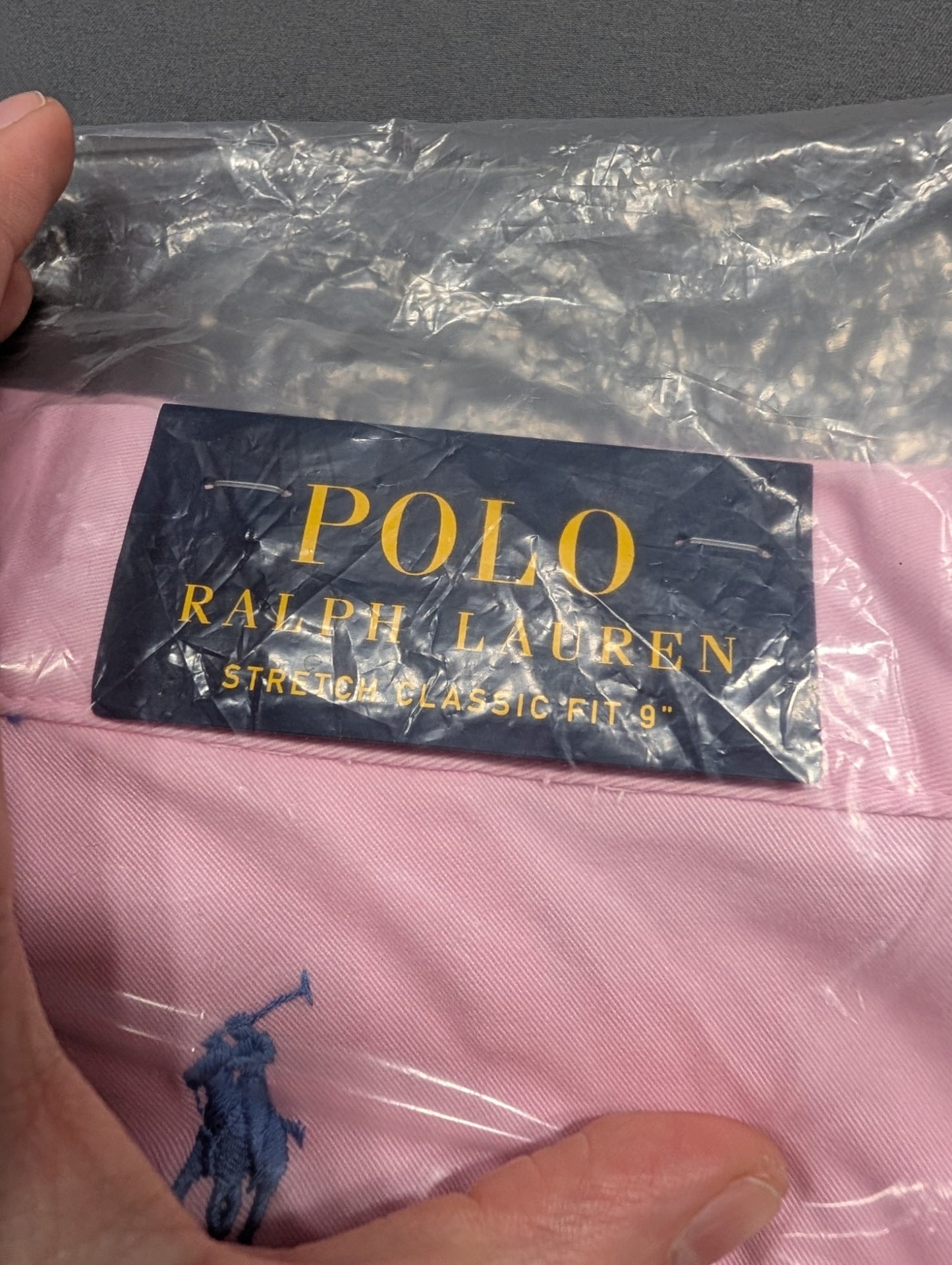 Polo Ralph Lauren Pink Stretch Classic Fit 9" Chino Shorts Sz 46B