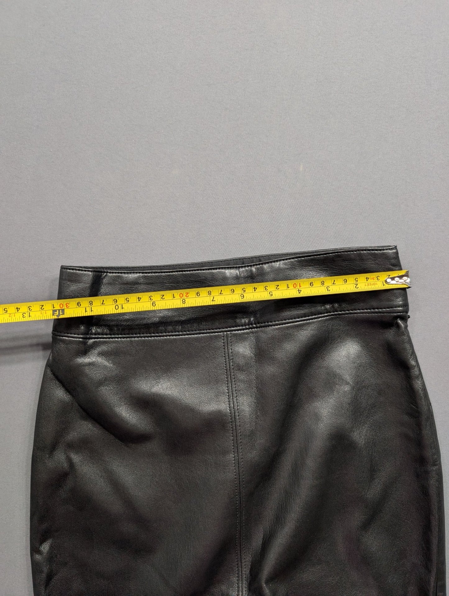 Babaton Black Leather Pencil Midi Skirt Size 00 High Waist