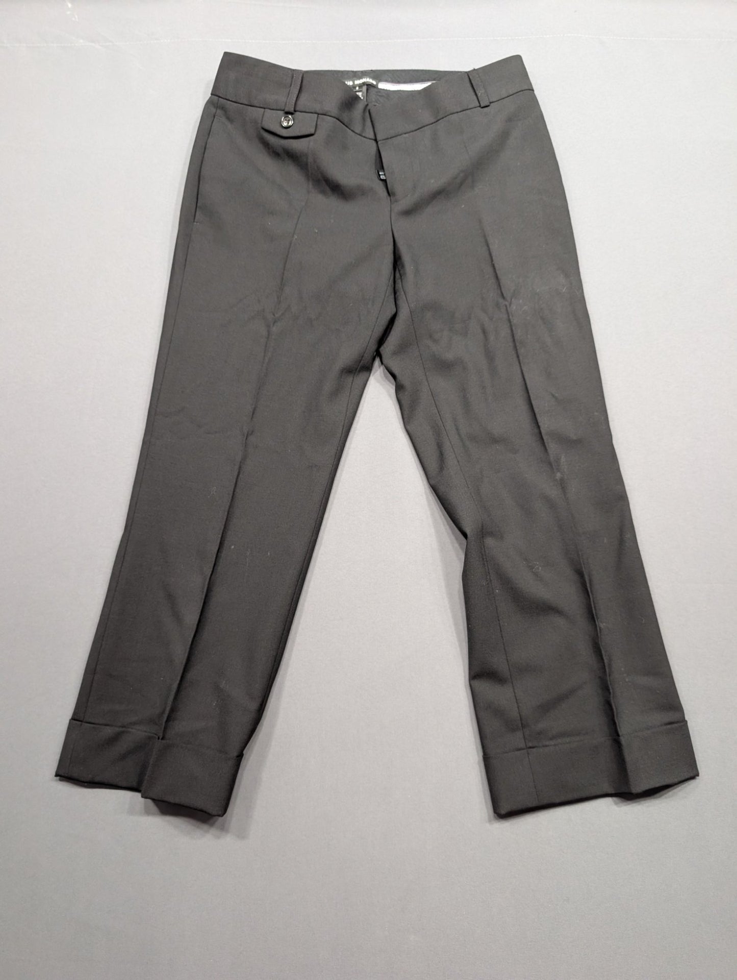 Club Monaco Black Cropped Cuffed Dress Pants Trousers Size 2