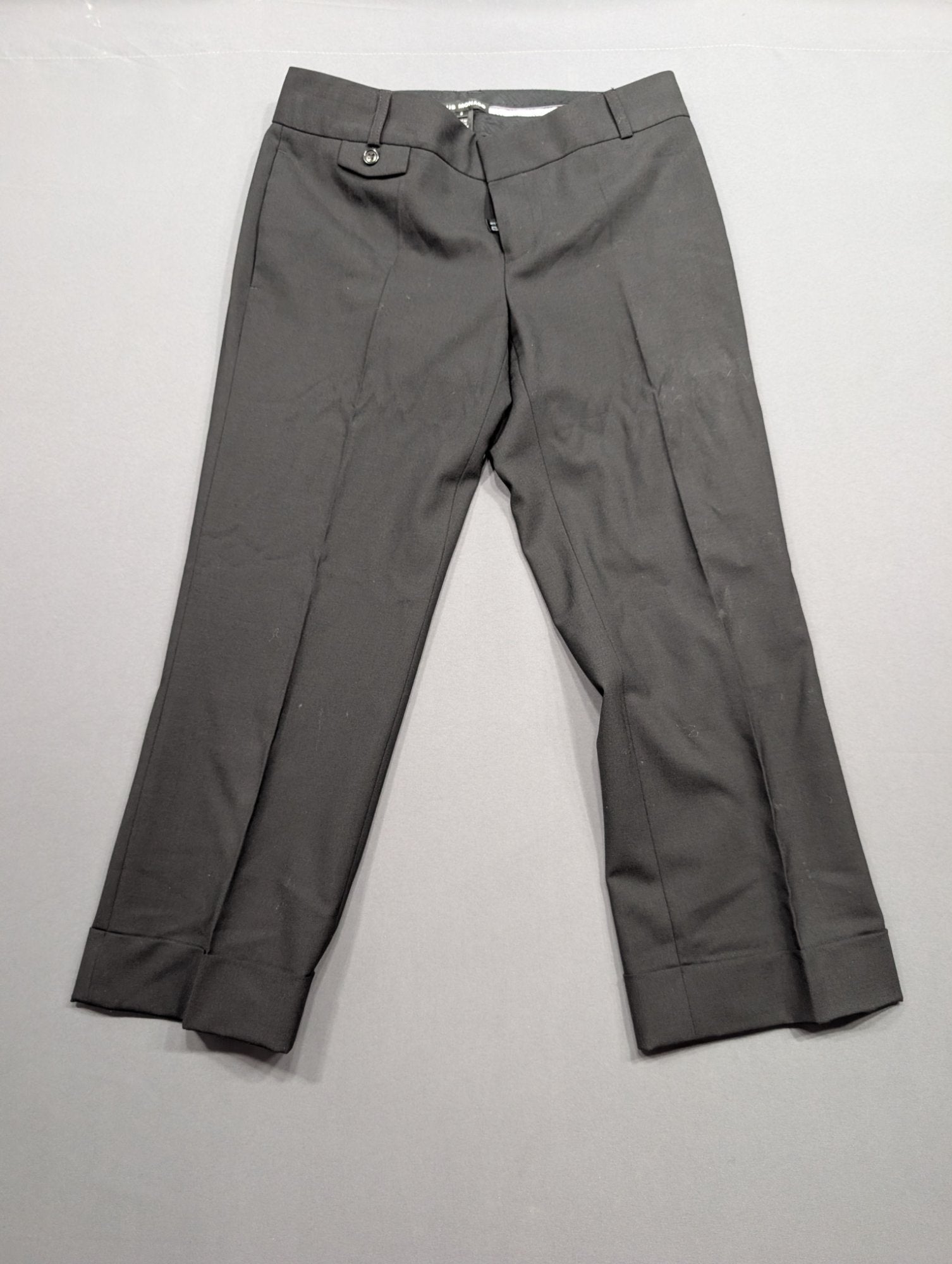 Club Monaco Black Cropped Cuffed Dress Pants Trousers Size 2