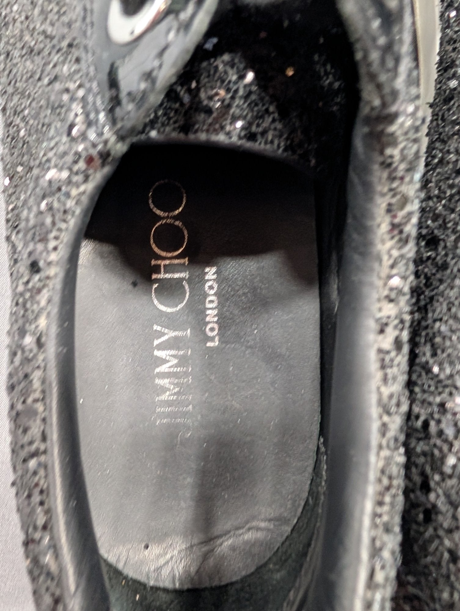 Jimmy Choo Cash Star Glitter Sneakers EU 38.5 Black