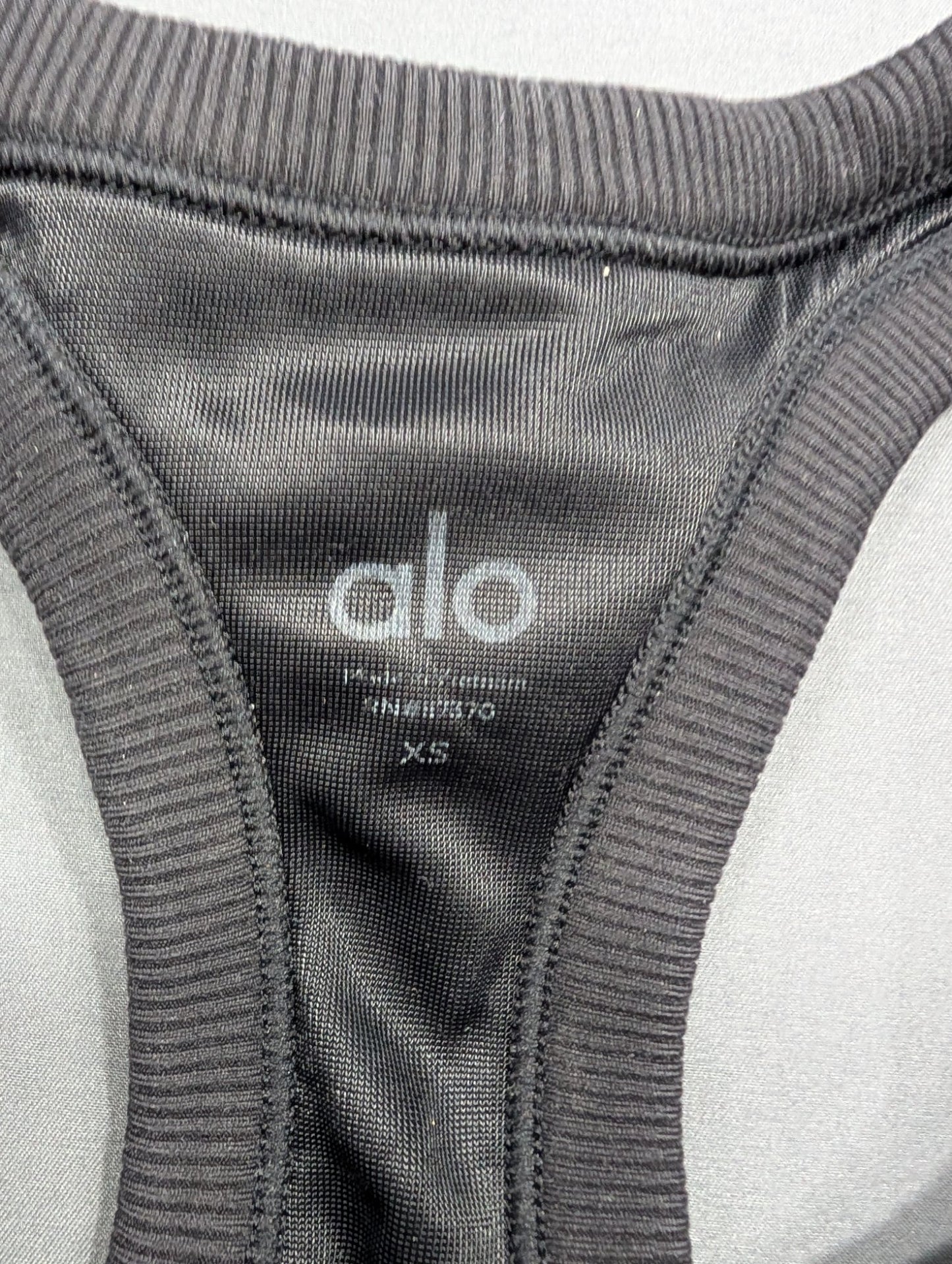 Alo Yoga Ribbed Racerback Tank Top Gray XS Workout Fitness