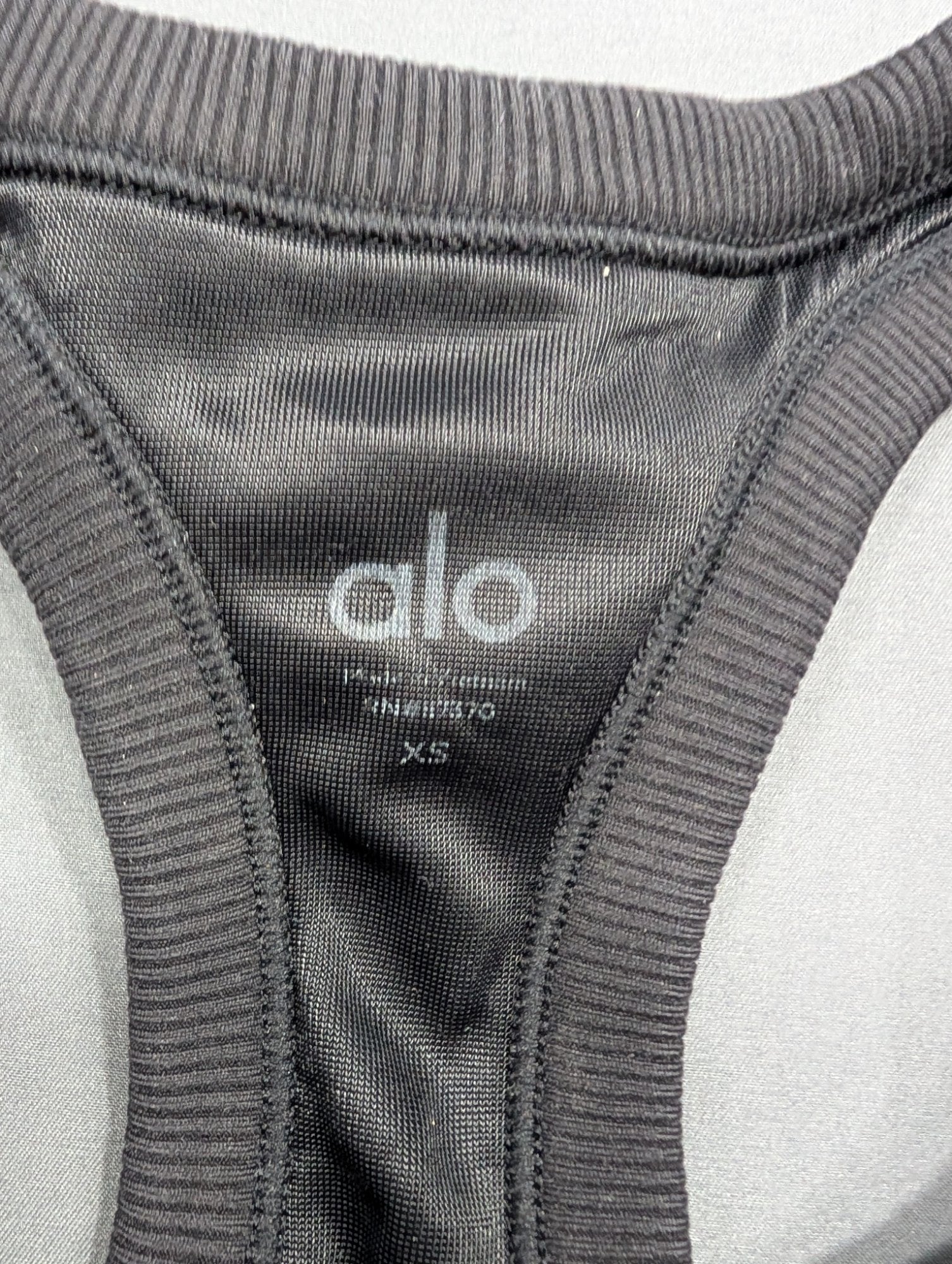 Alo Yoga Ribbed Racerback Tank Top Gray XS Workout Fitness
