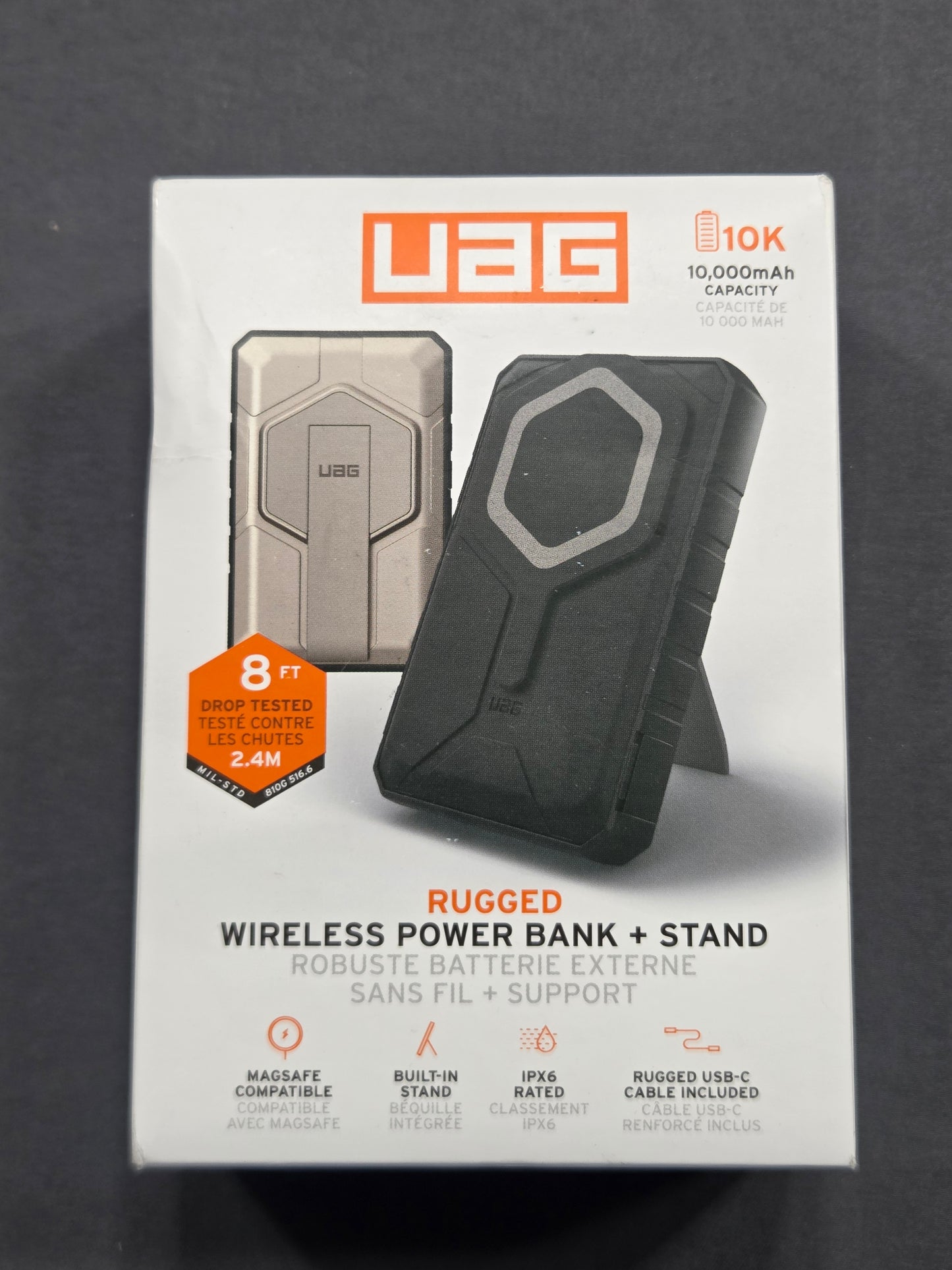 UAG Rugged Wireless MagSafe Power Bank + Stand 10000mAh 20W IPX6