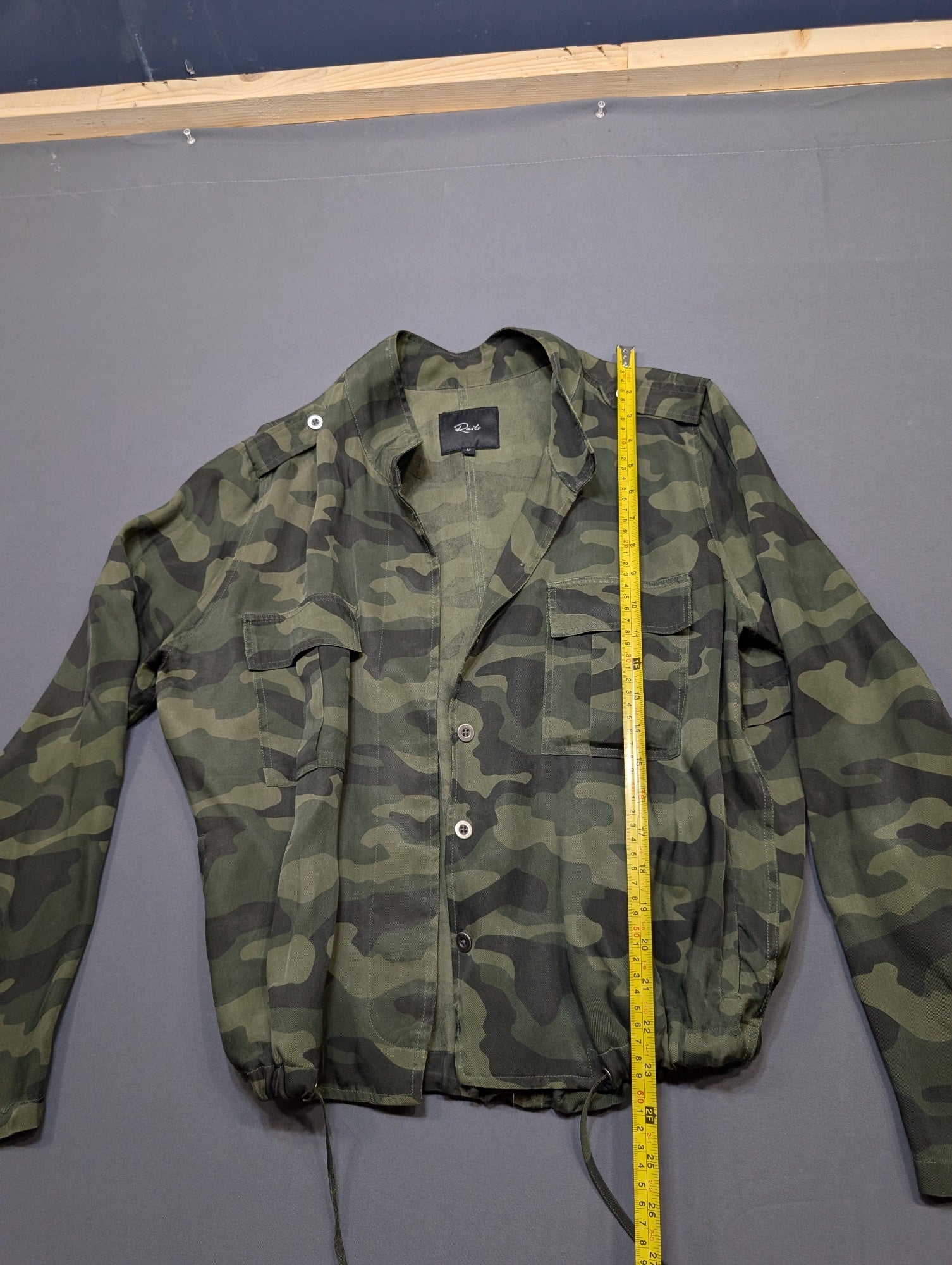Rails Camo Cropped Military Jacket Women's Size M Green Button-Up