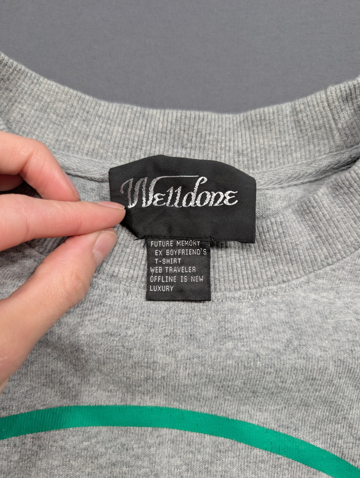 We11done Grey Long Sleeve Logo Tee Ex Boyfriend Shirt Streetwear