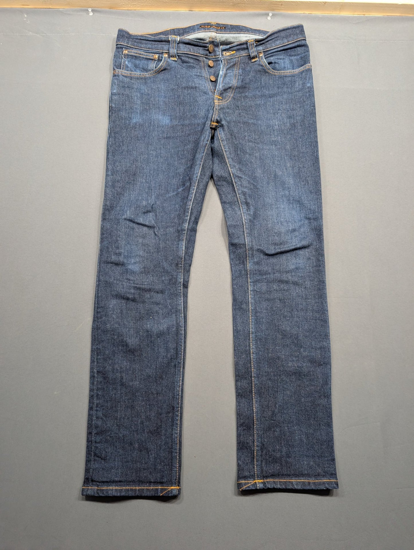 Nudie Jeans Co Dark Wash Bootcut Denim Jeans W36 Button Fly