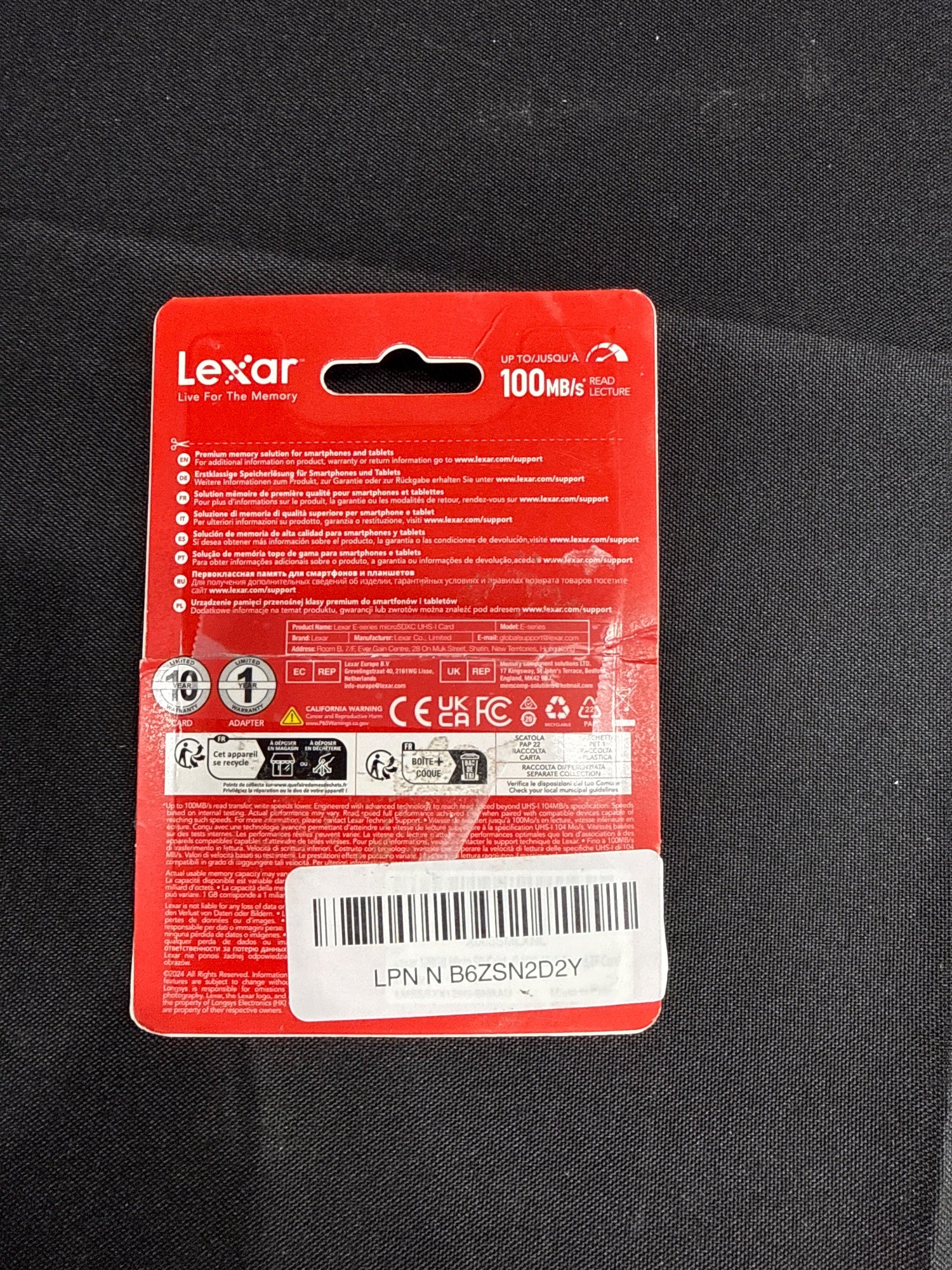 Lexar E-Series 128GB microSDXC UHS-I Card V30 A1 4K + SD Adapter