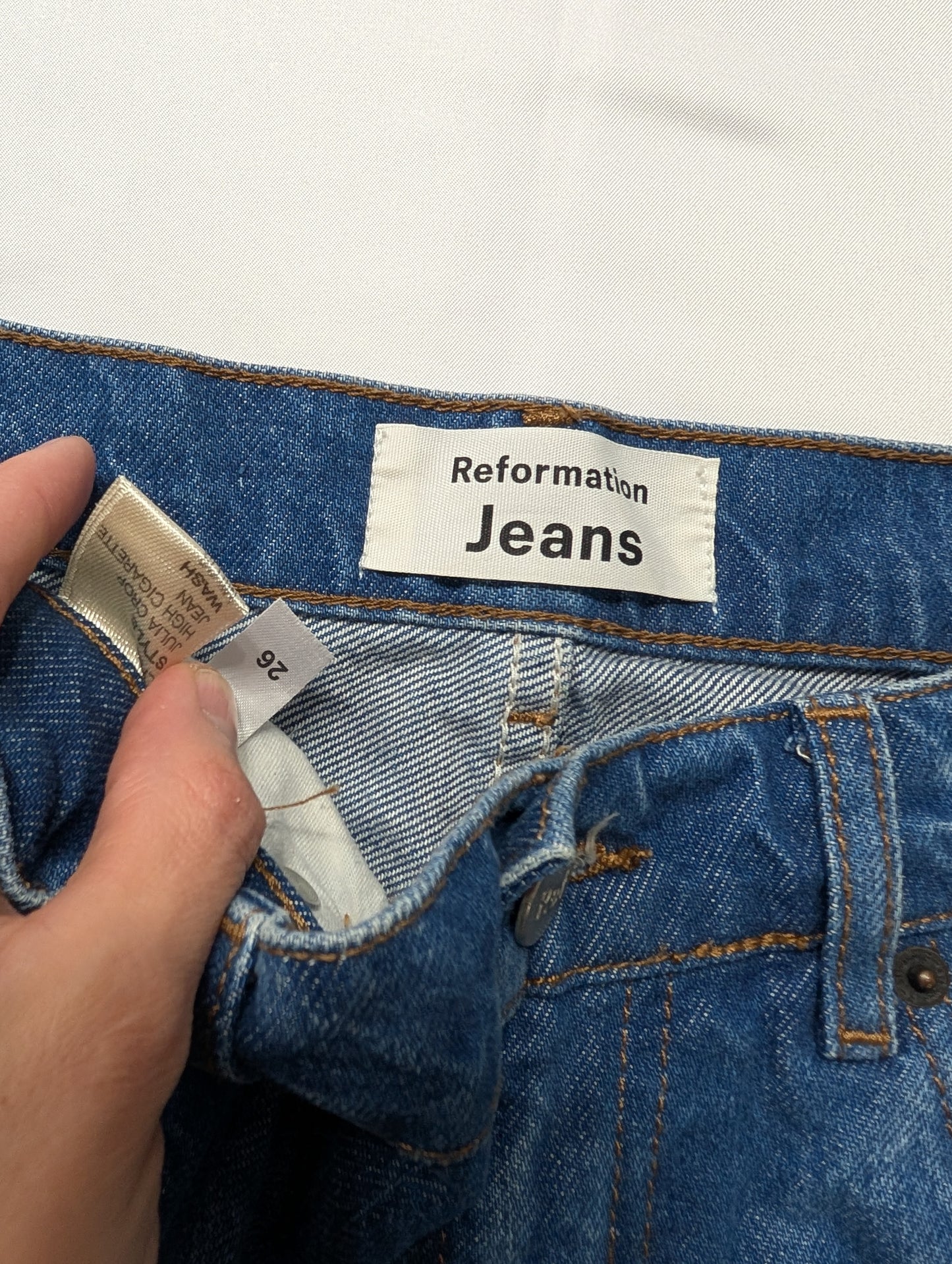 Reformation Blue Jeans, Size 26