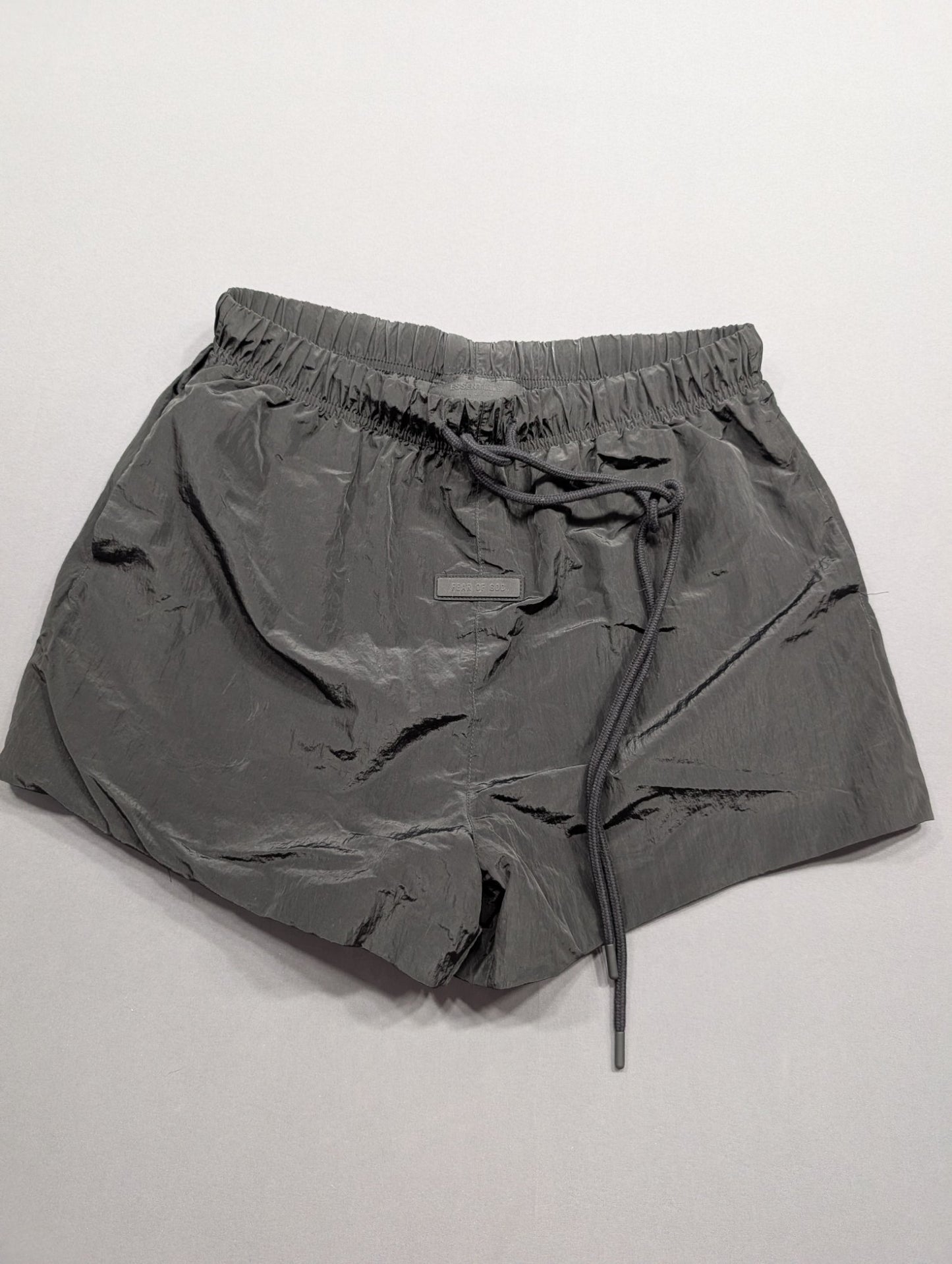 Fear of God Essentials Nylon Running Shorts Olive/Black Size M