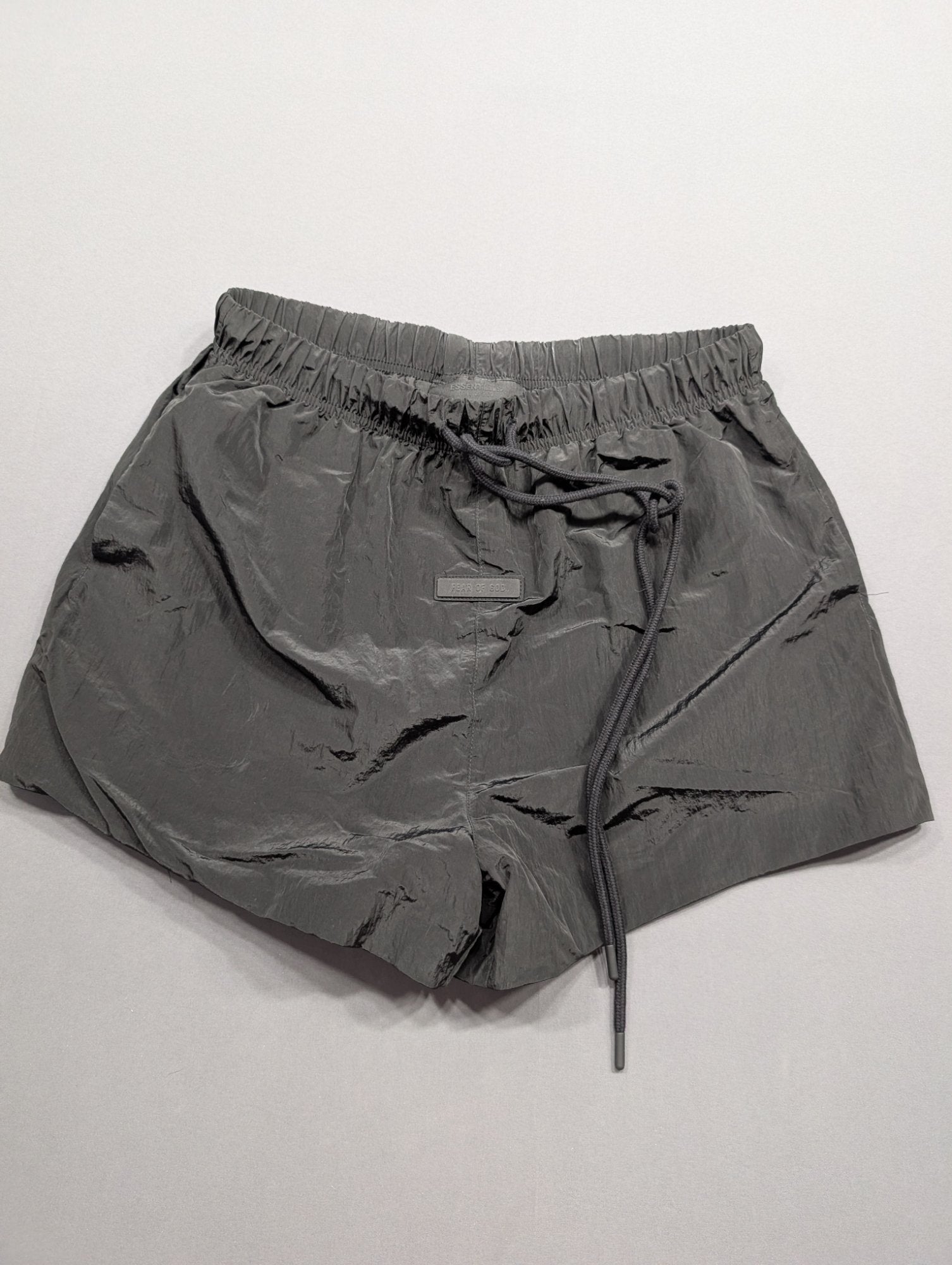 Fear of God Essentials Nylon Running Shorts Olive/Black Size M
