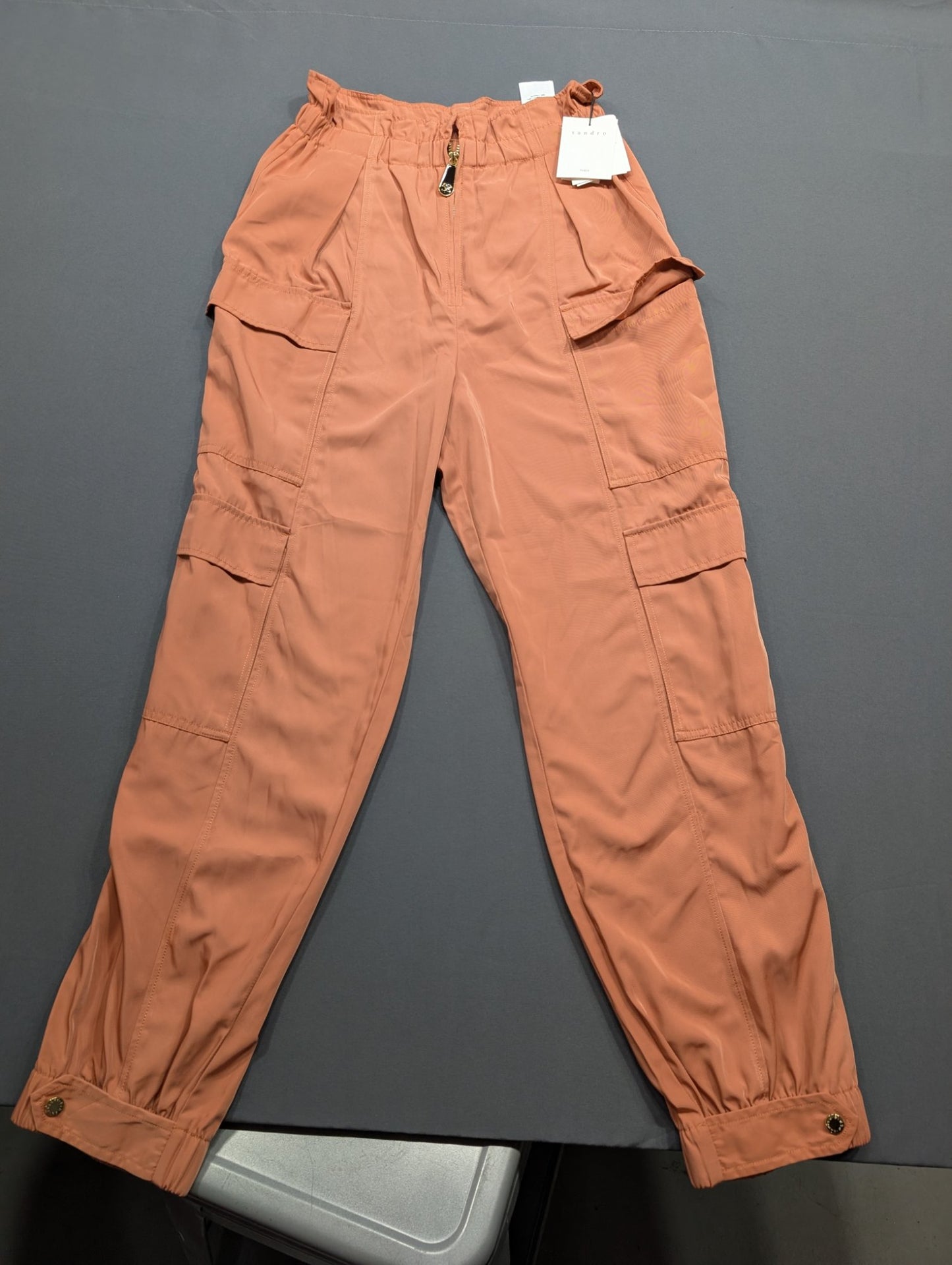 Sandro Paris Cargo Pants Terracotta Size 36 NWT Jogger