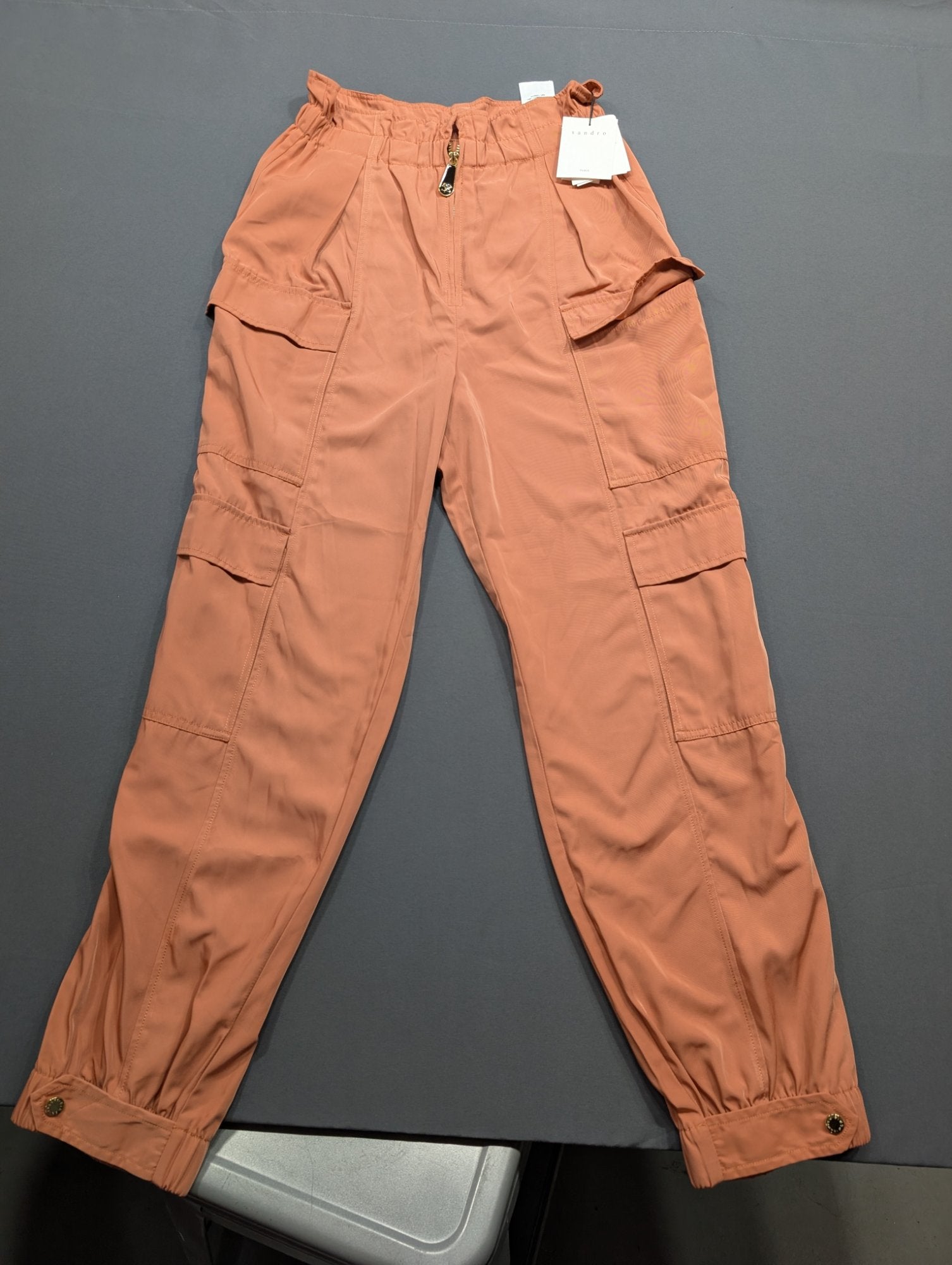 Sandro Paris Cargo Pants Terracotta Size 36 NWT Jogger