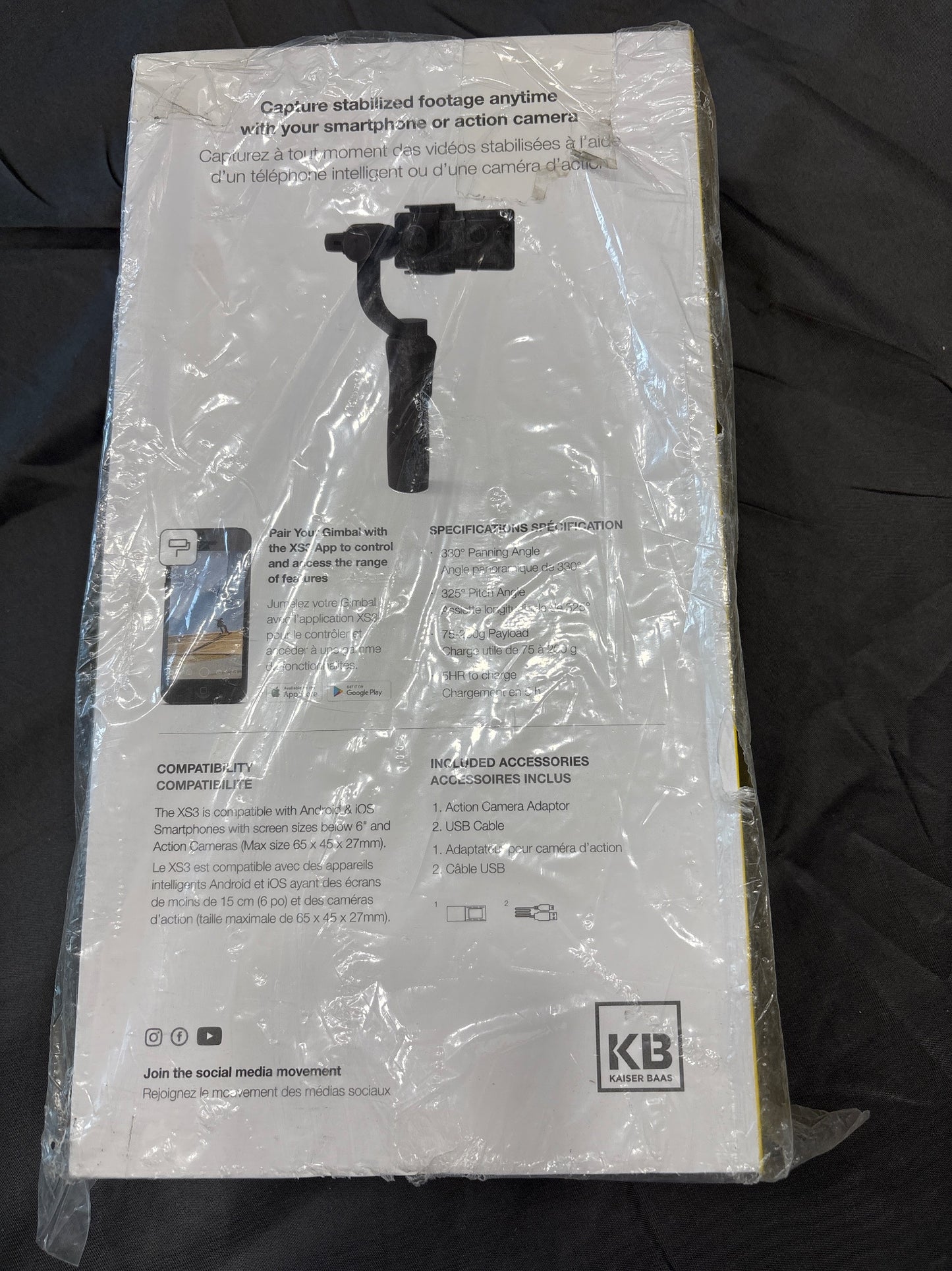 Kaiser Baas XS3 3-Axis Stabilized Gimbal Smartphone Action Cam