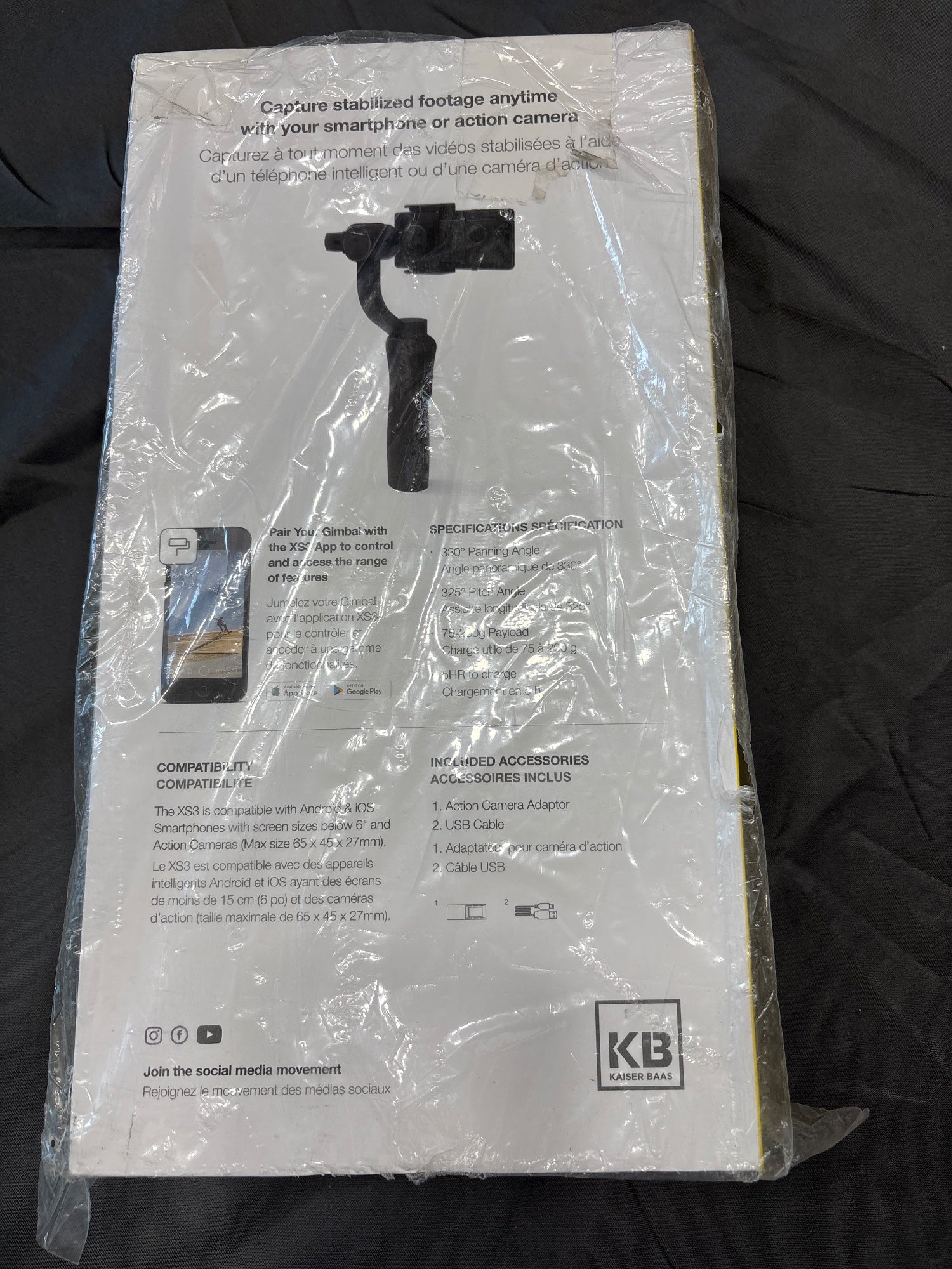 Kaiser Baas XS3 3-Axis Stabilized Gimbal Smartphone Action Cam