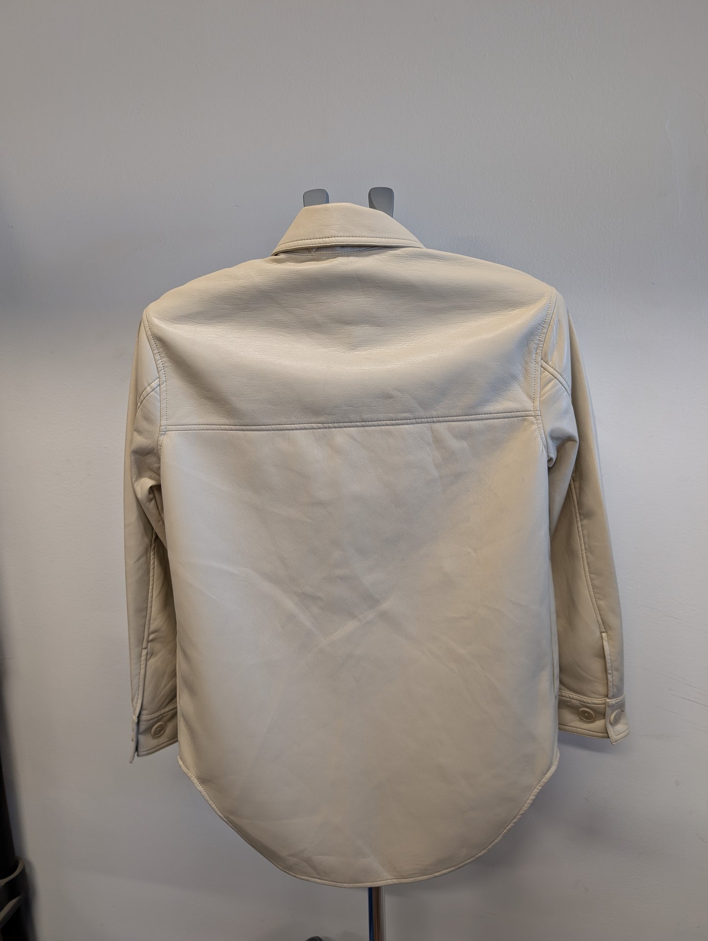 Wilfred Faux Leather Shirt Jacket 2XS - Cream