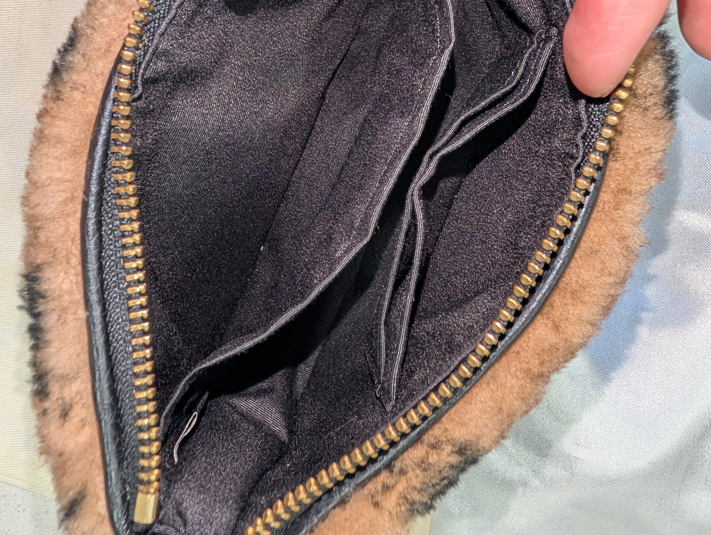 Coach shearling logo chain bag with dust bag