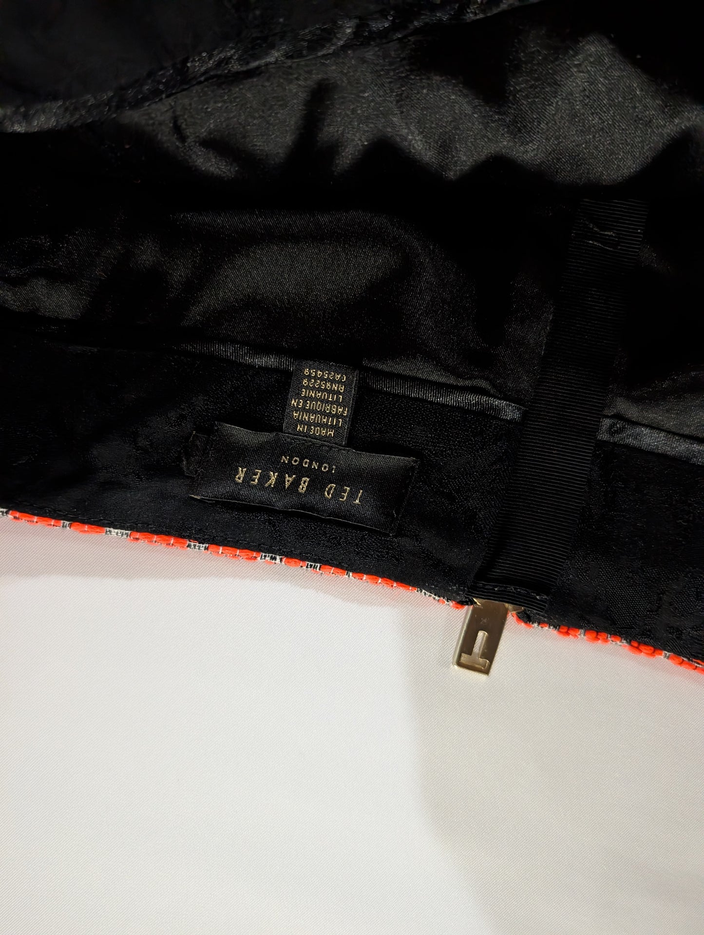 Ted Baker Textured Orange and Black Skirt