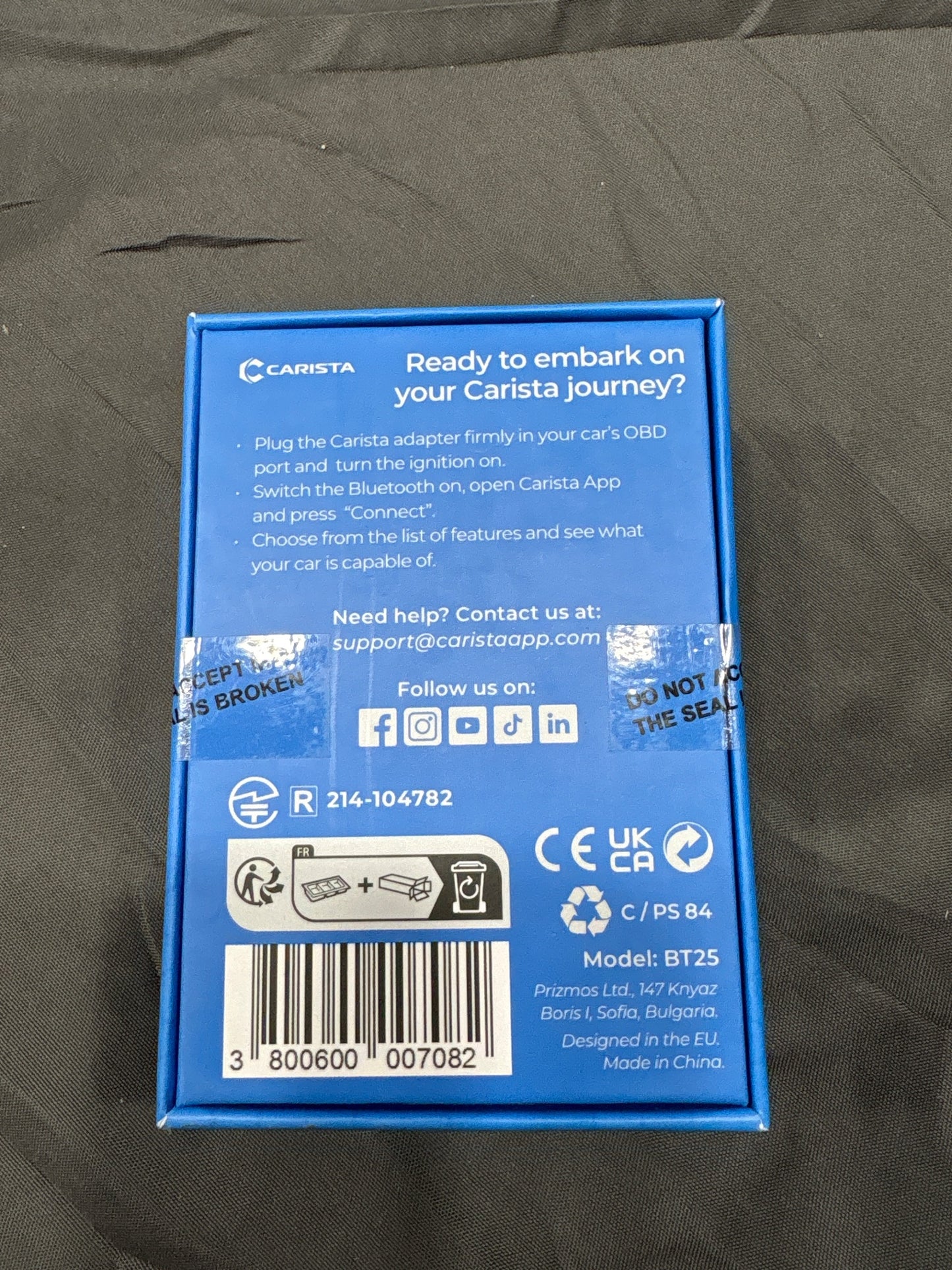 Carista BT25 Bluetooth OBD2 Adapter Car Diagnostic Code Reader