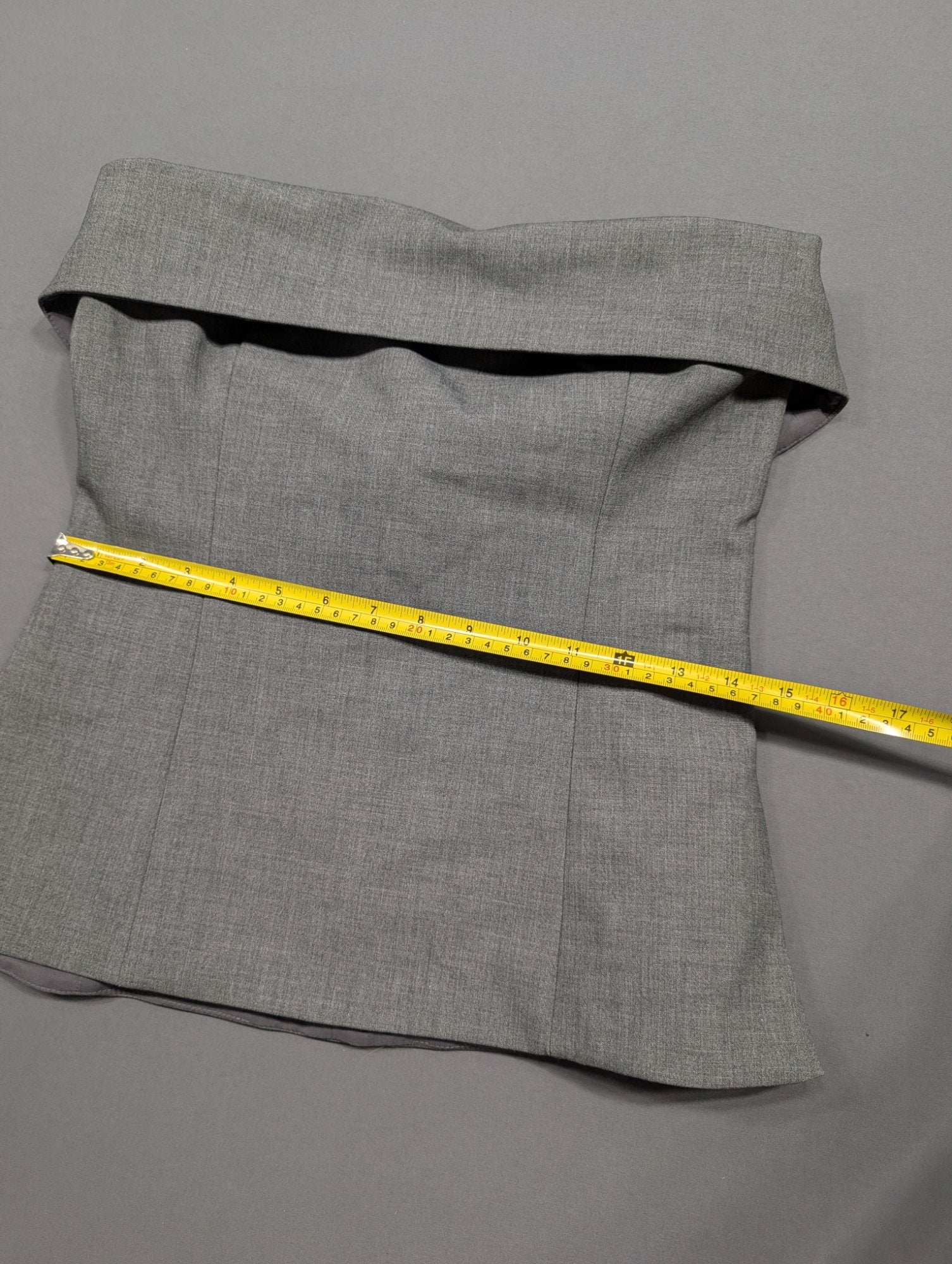 Babaton Size 8 Grey Strapless Corset Top Structured Blazer