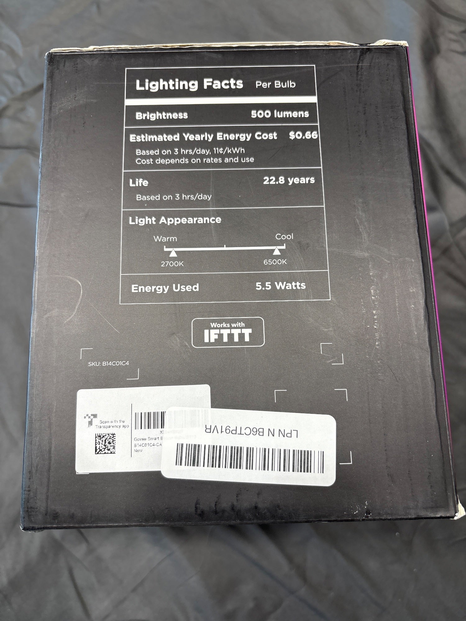 Govee ST19 Edison Smart LED Bulb 4-Pack 500lm Color 5.5W E26