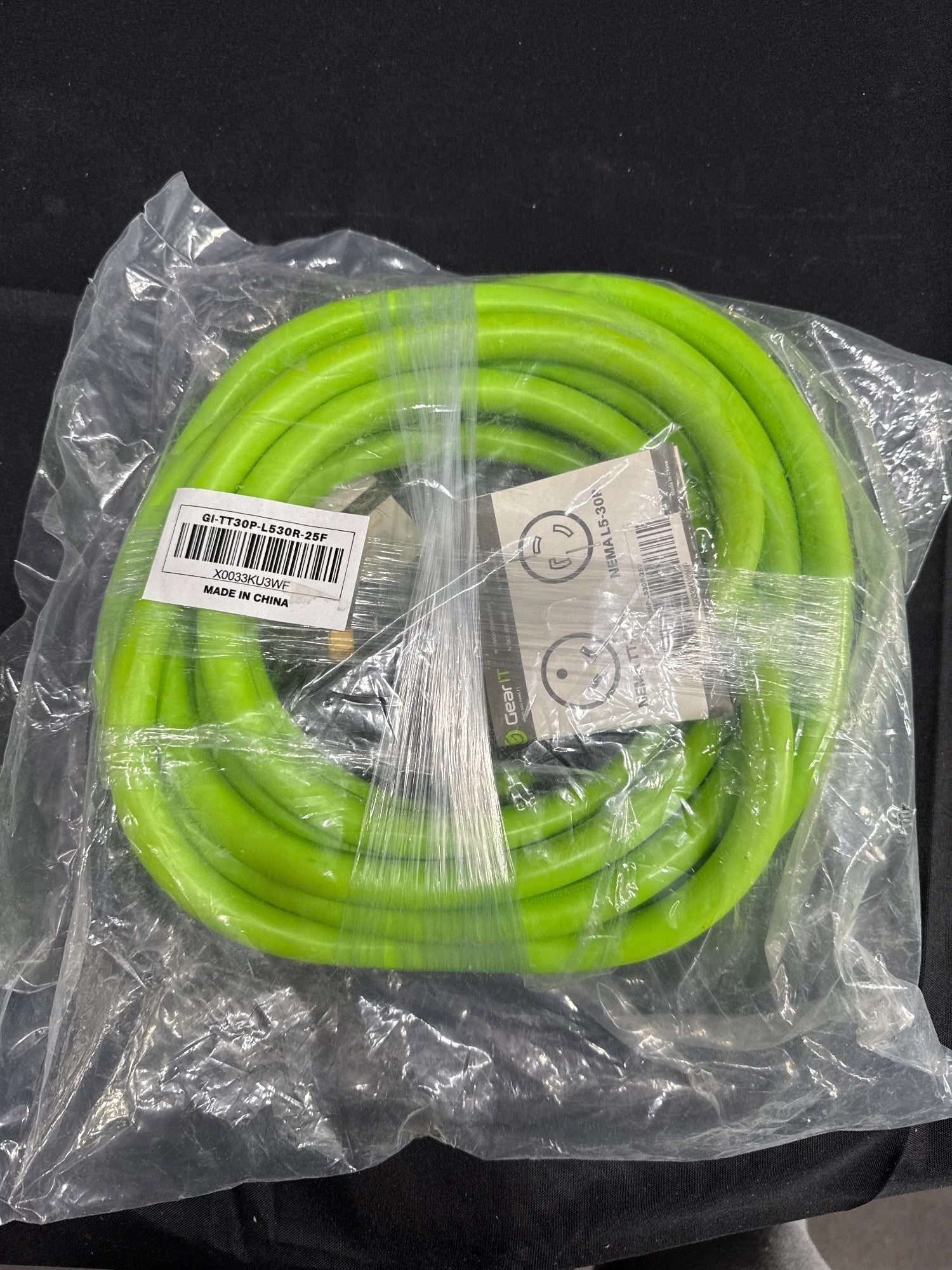 GearIT 25ft NEMA TT-30P to L5-30R Power Adapter Cord 10AWG Green