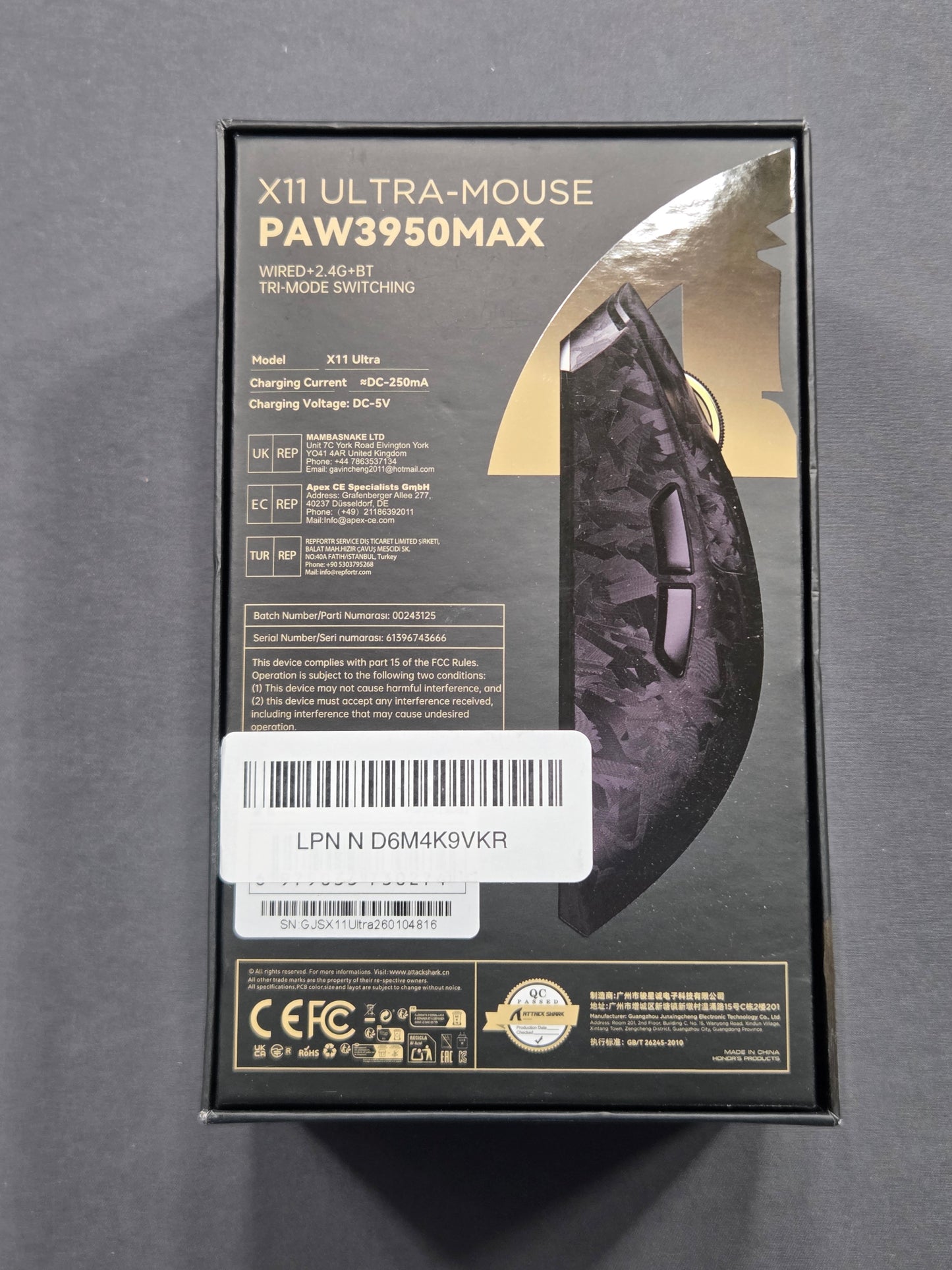 Attack Shark Nordic 54L15 X11 Ultra Gaming Mouse PAW3950MAX 8K