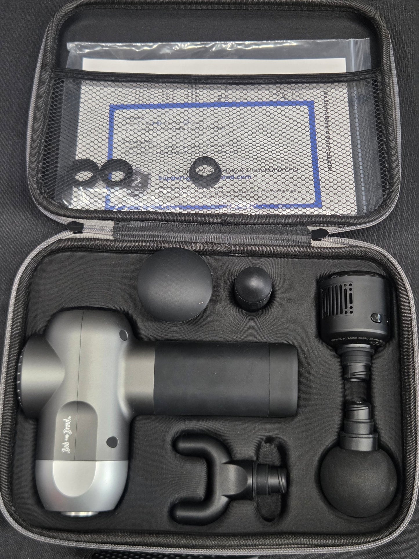 Bob and Brad C2 Pro Percussion Massage Gun w/ Case & Attachments