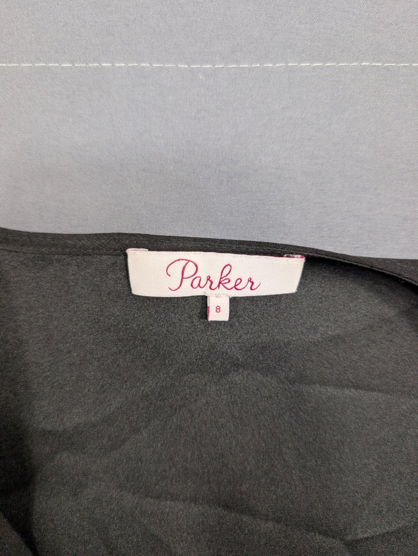 Parker Wrap Mini Dress Size 8 Long Sleeve V-Neck Dark Olive Gray