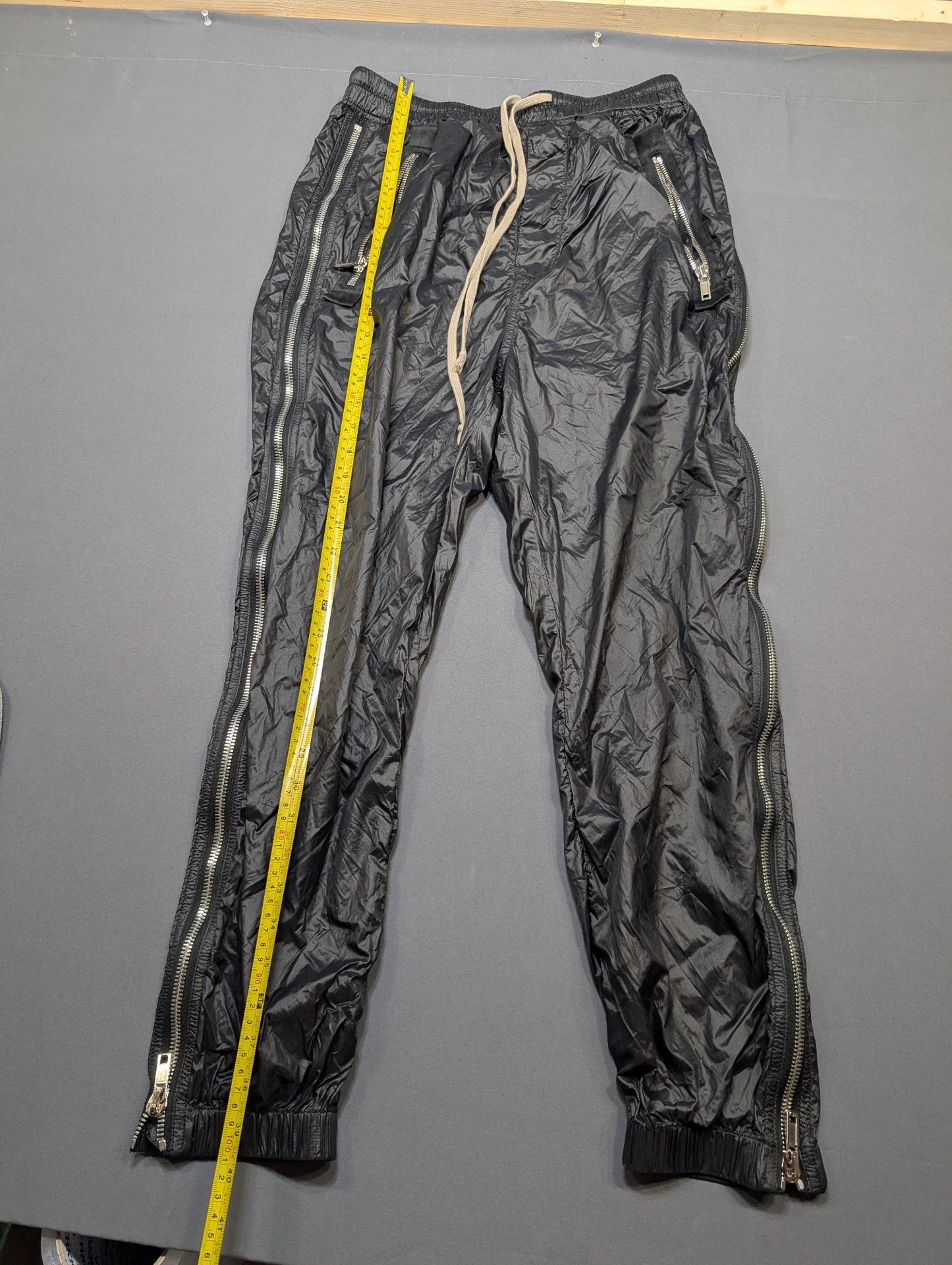 Rick Owens Gethsemane FW21 Zip Track Pants Black Nylon Size 48 IT
