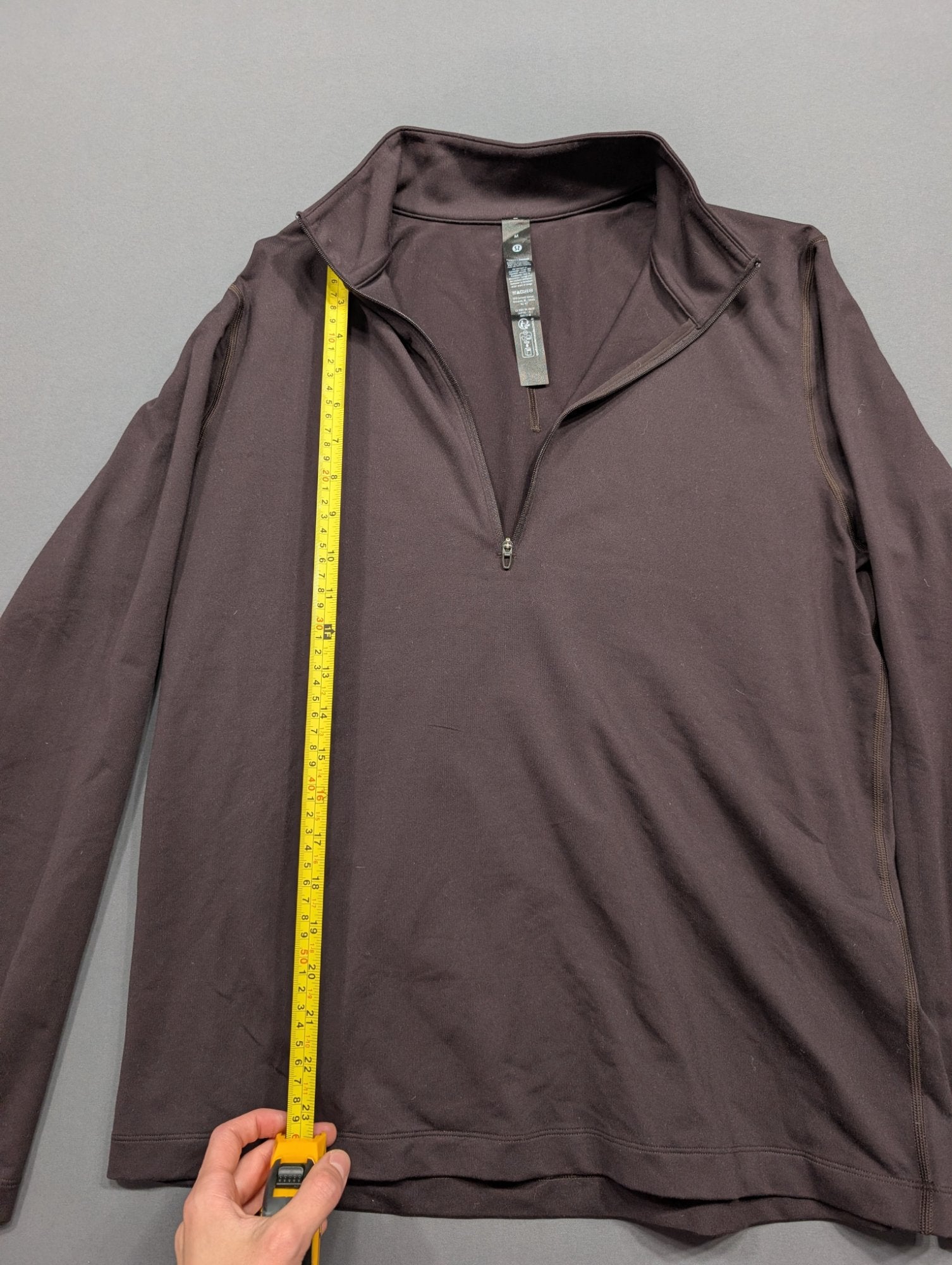 Lululemon Men's Quarter-Zip Pullover Dark Brown Size M 88% Recycled Poly