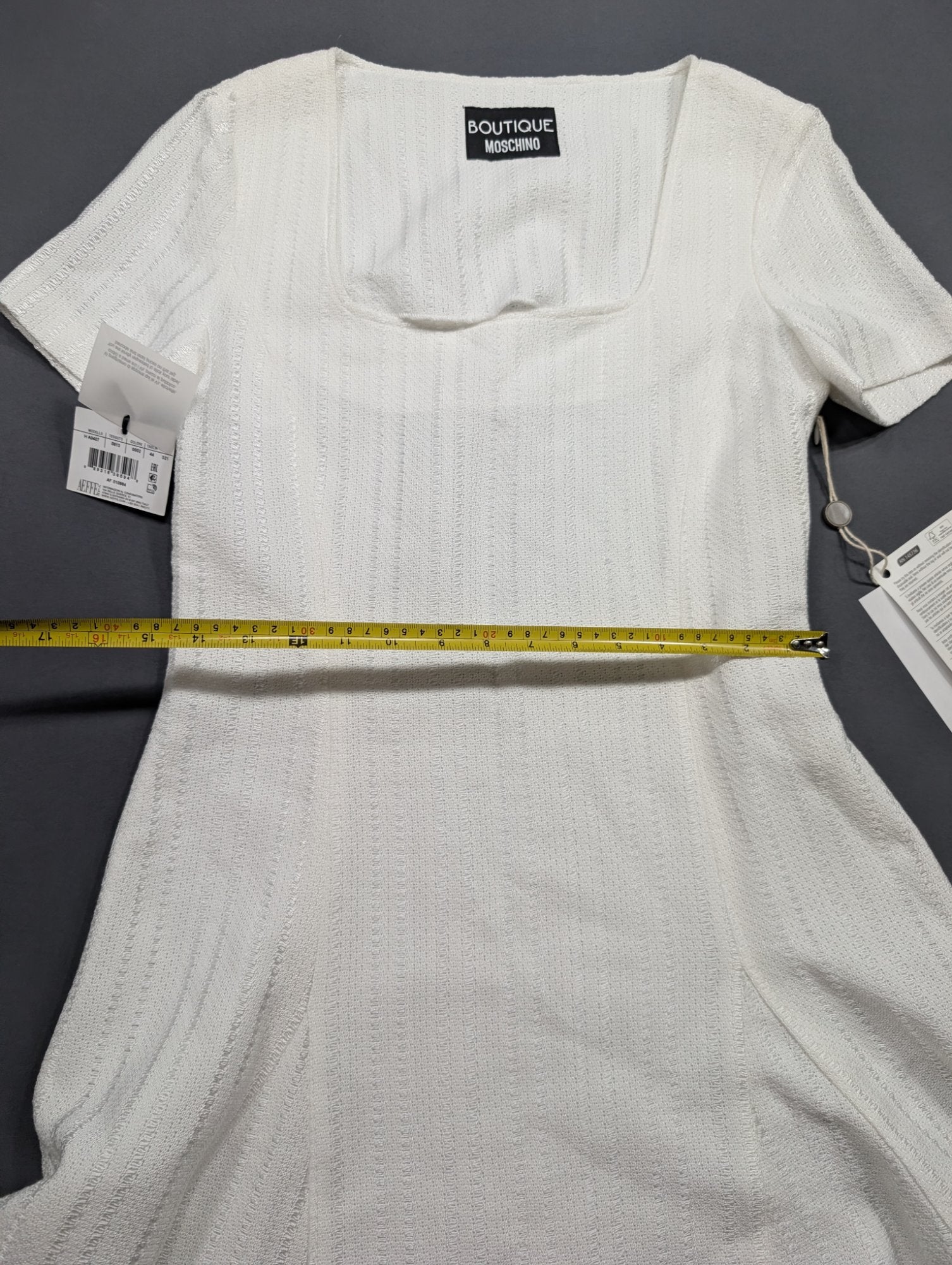 Boutique Moschino White Knit Mini Dress Size 44 IT / 8 US NWT