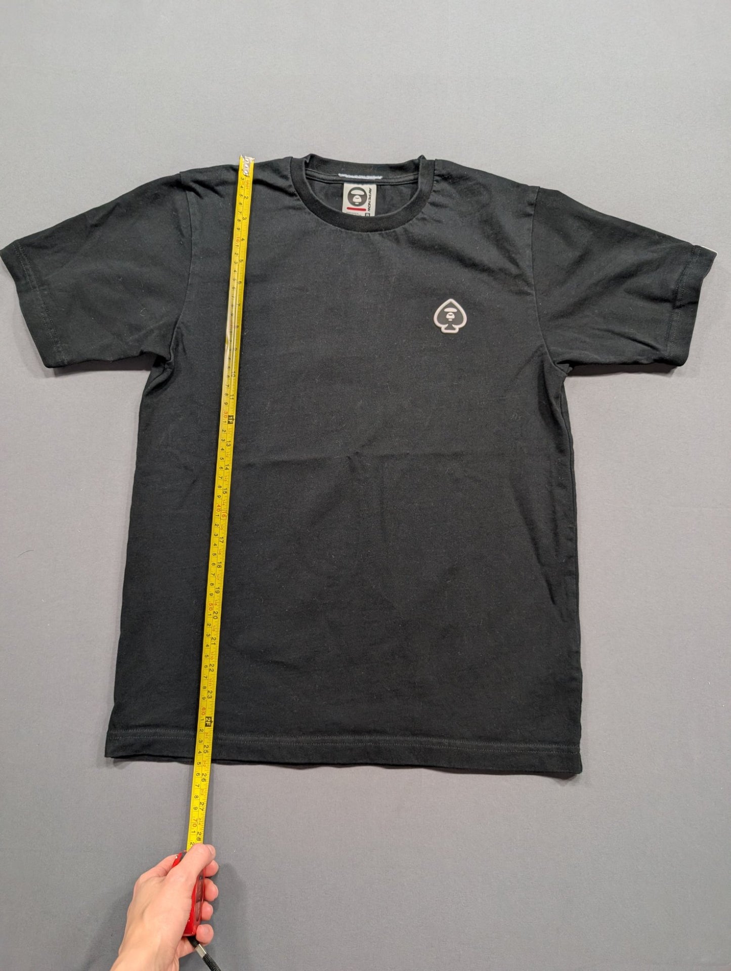 AAPE By A Bathing Ape Spade Logo Black Tee T-Shirt Size S