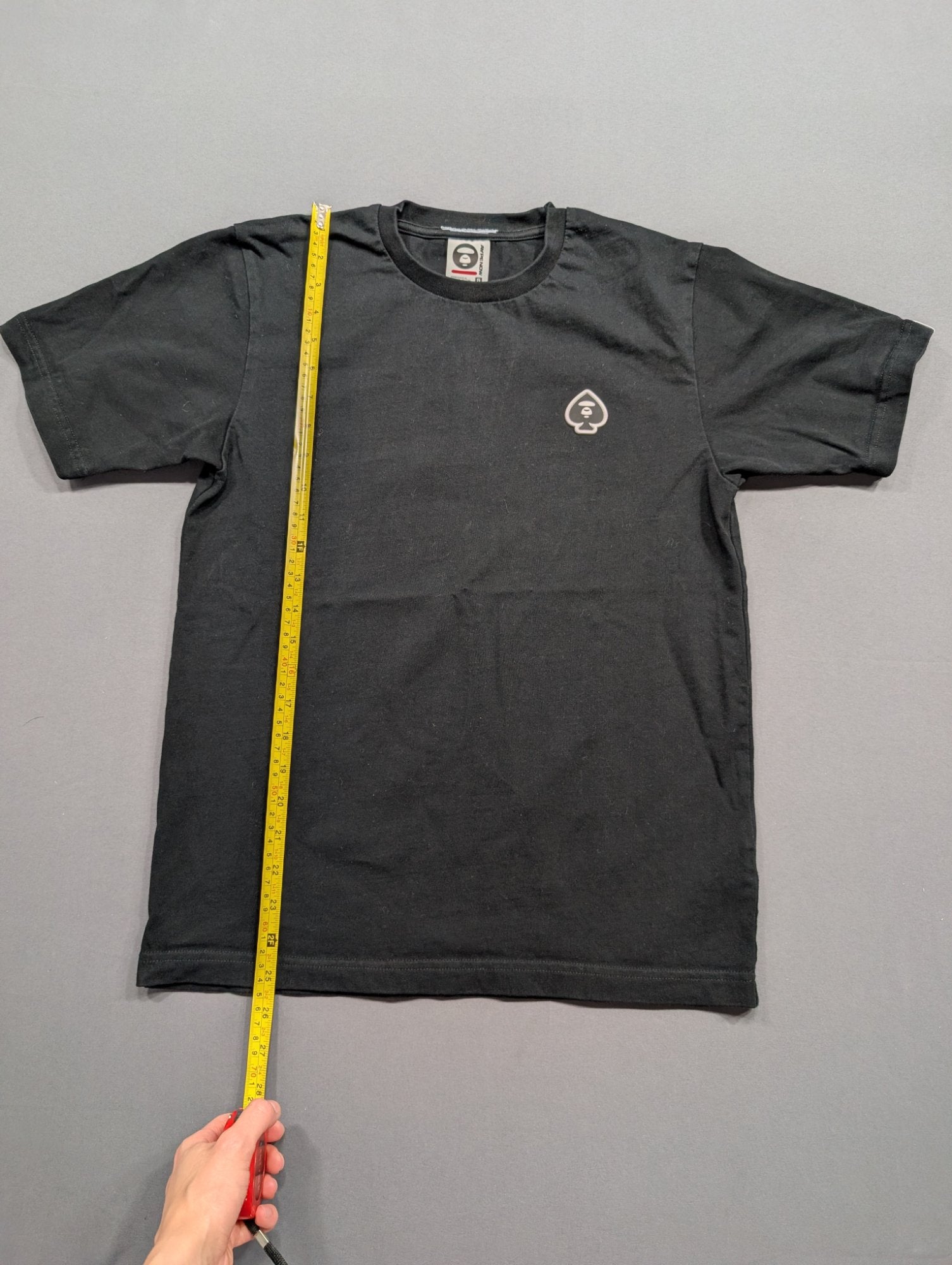 AAPE By A Bathing Ape Spade Logo Black Tee T-Shirt Size S