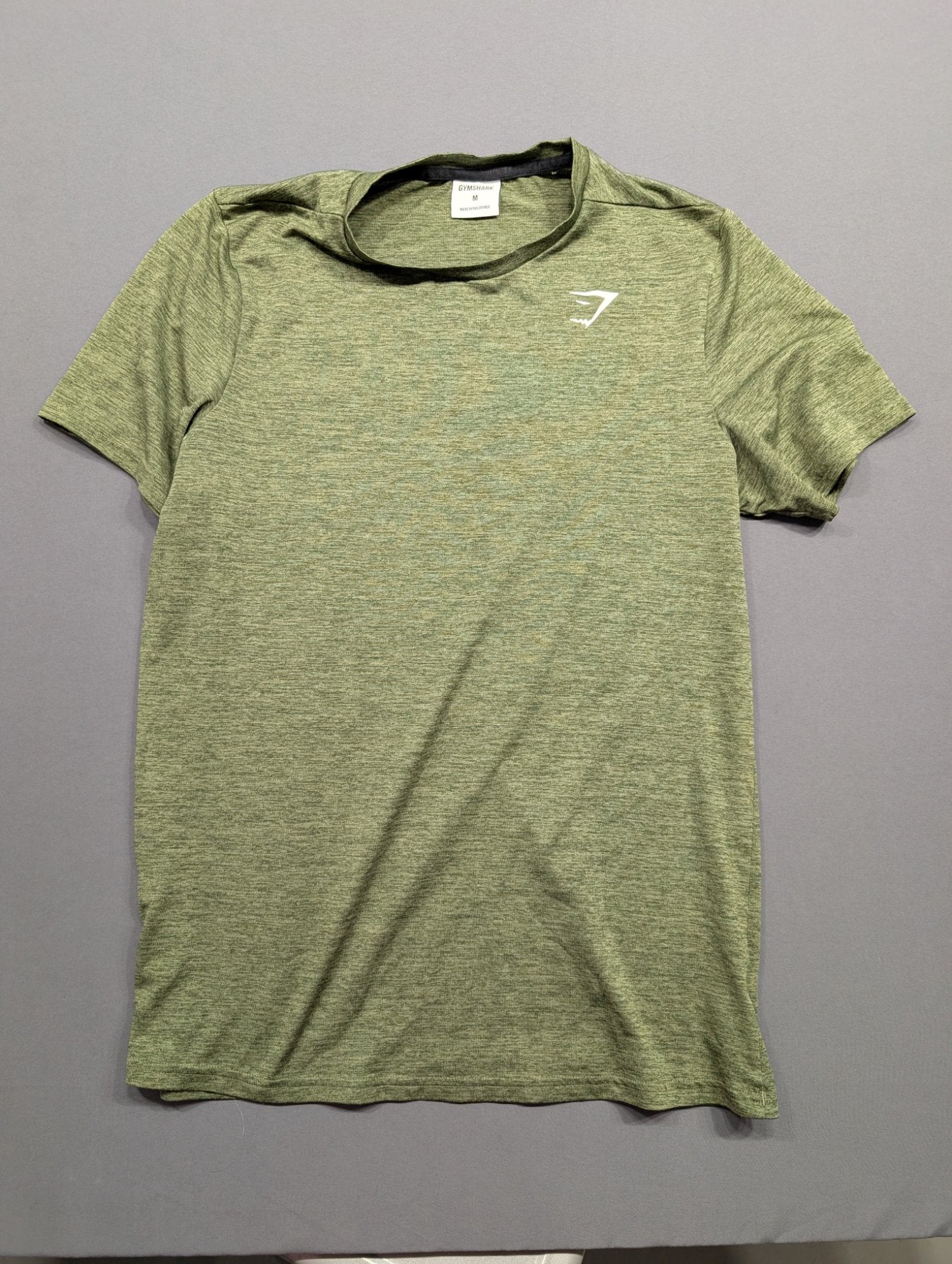 Gymshark Men's Athletic T-Shirt Medium Olive Green Heather Tee