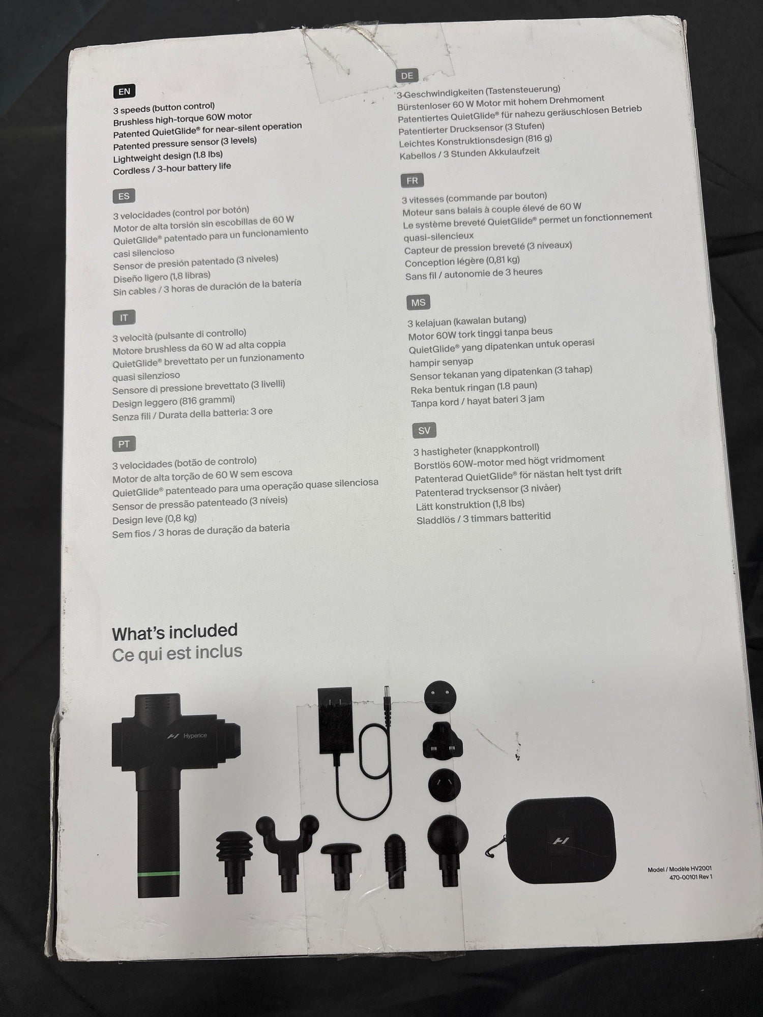Hyperice Hypervolt 2 Percussion Massage Gun HV2001 w/ 5 Heads