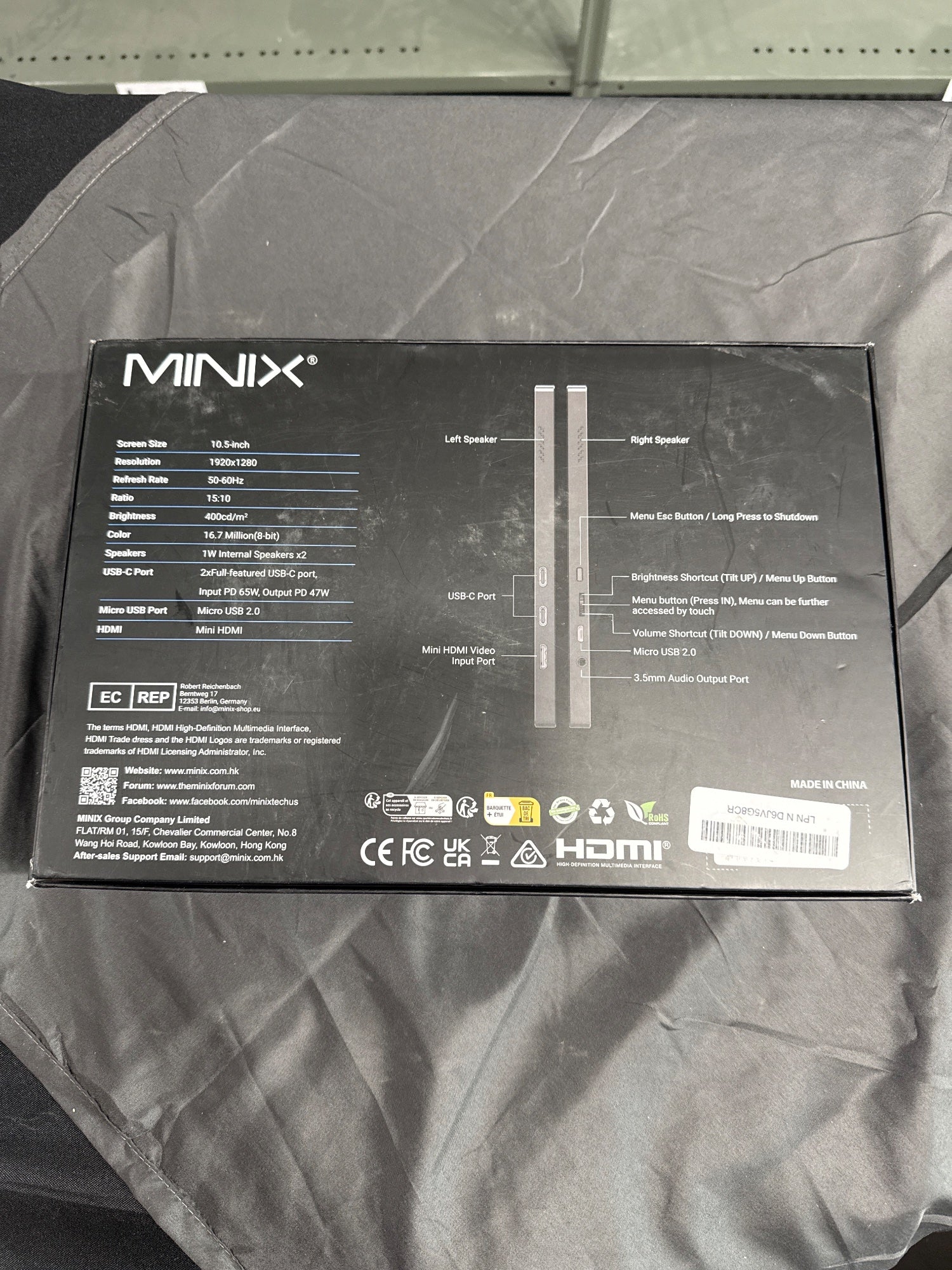 MINIX SF10T 10.5" Portable Touch Monitor 1920x1280 IPS sRGB HDR
