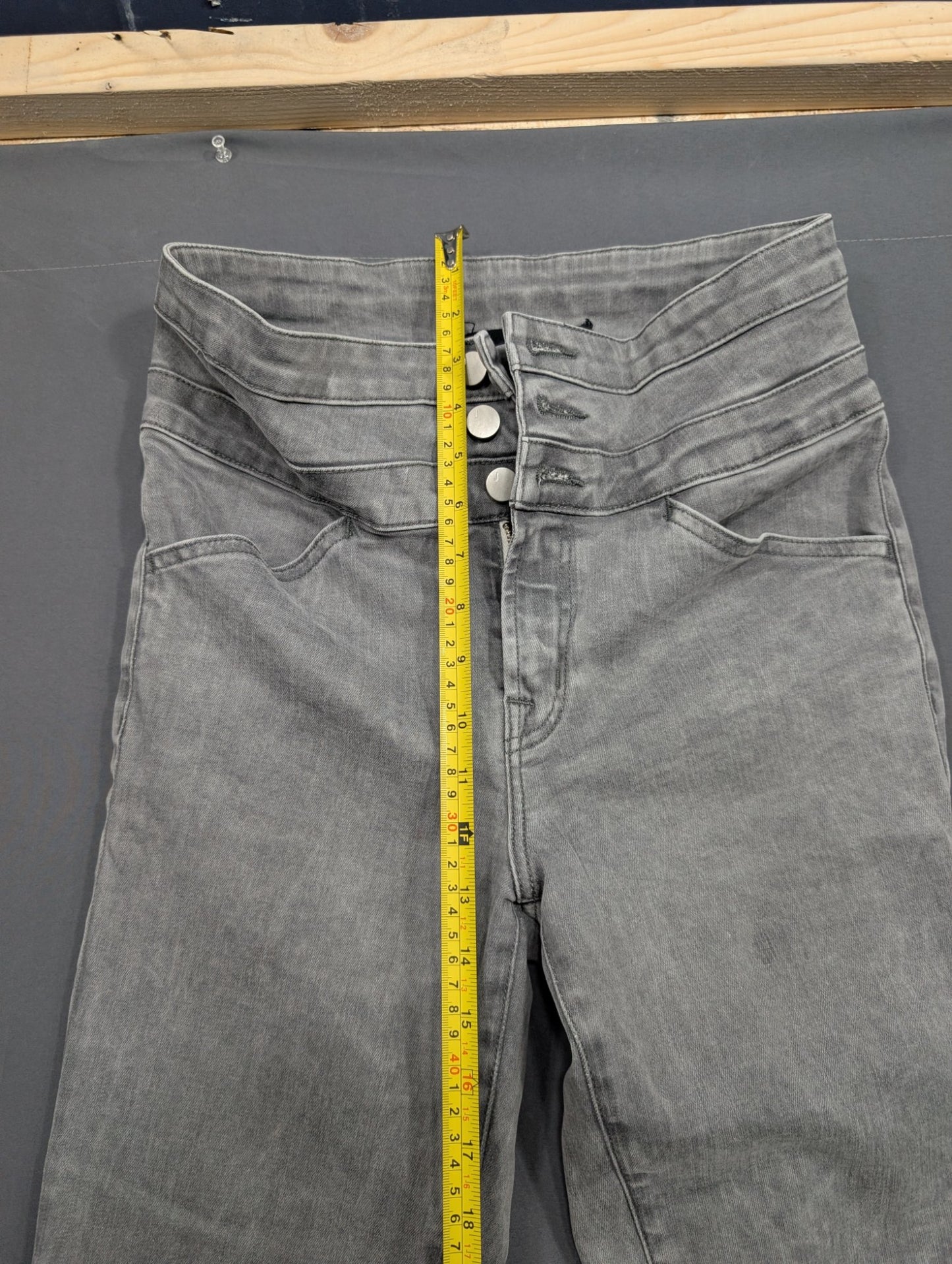 J Brand Women's Gray High-Rise Skinny Jeans Triple Button